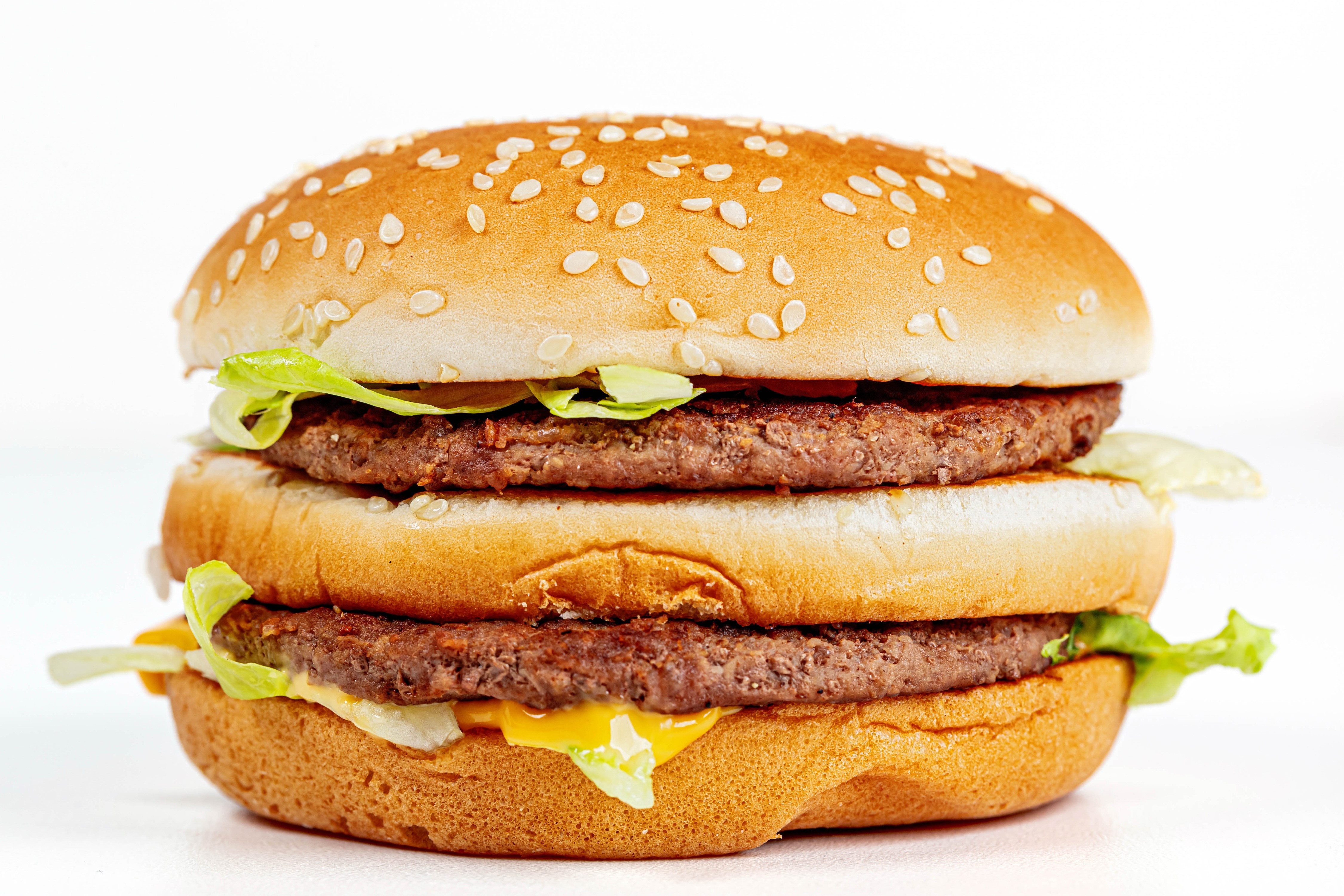Big Mac hamburger with sesame seed bun HD Wallpaper