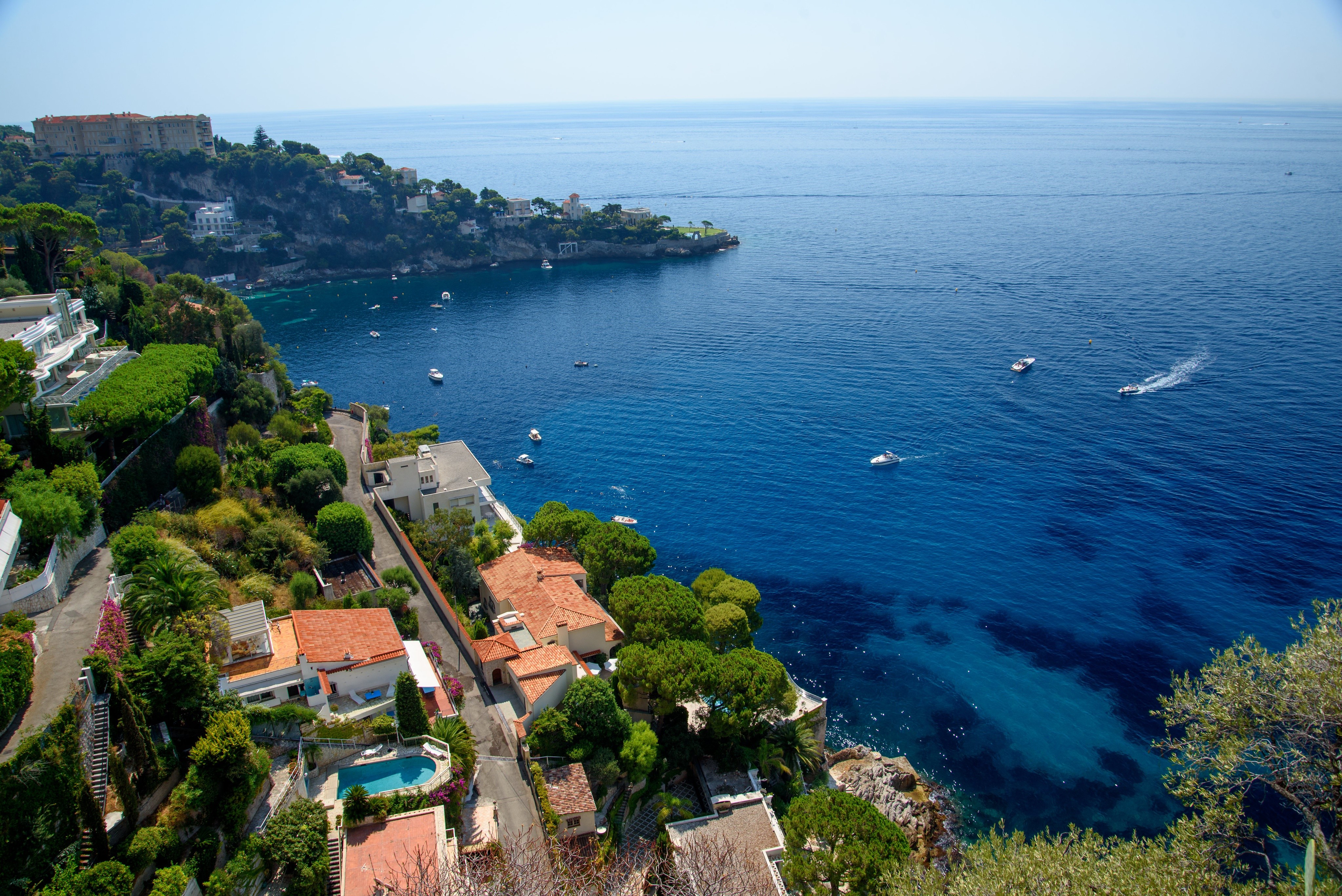 4K Cap-d'ail, Provence, France Coastline with Boats HD Wallpaper