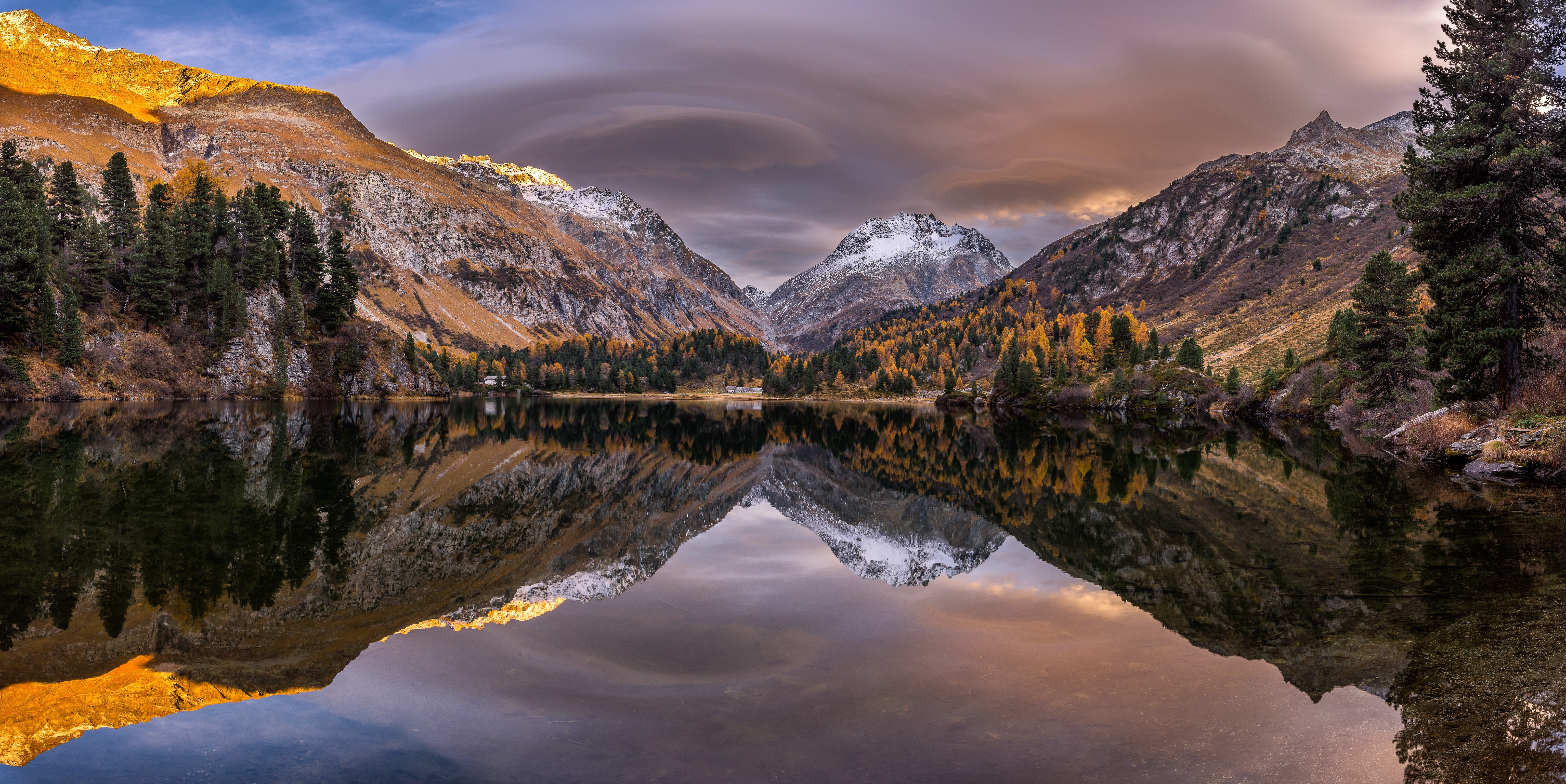 Mountains and Lake in Autumn, Switzerland HD Wallpaper
