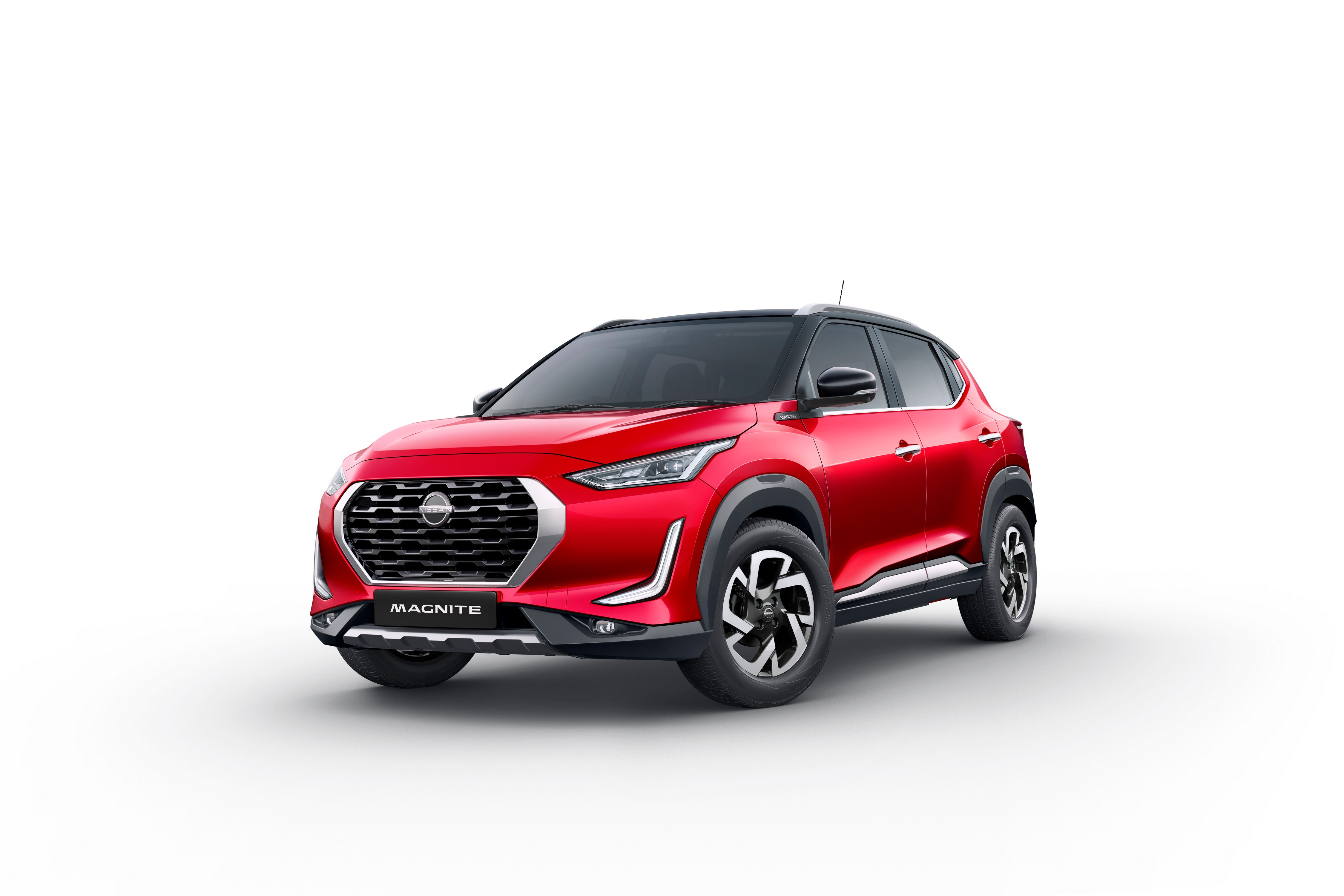 Red Nissan Magnite Crossover Car HD Wallpaper