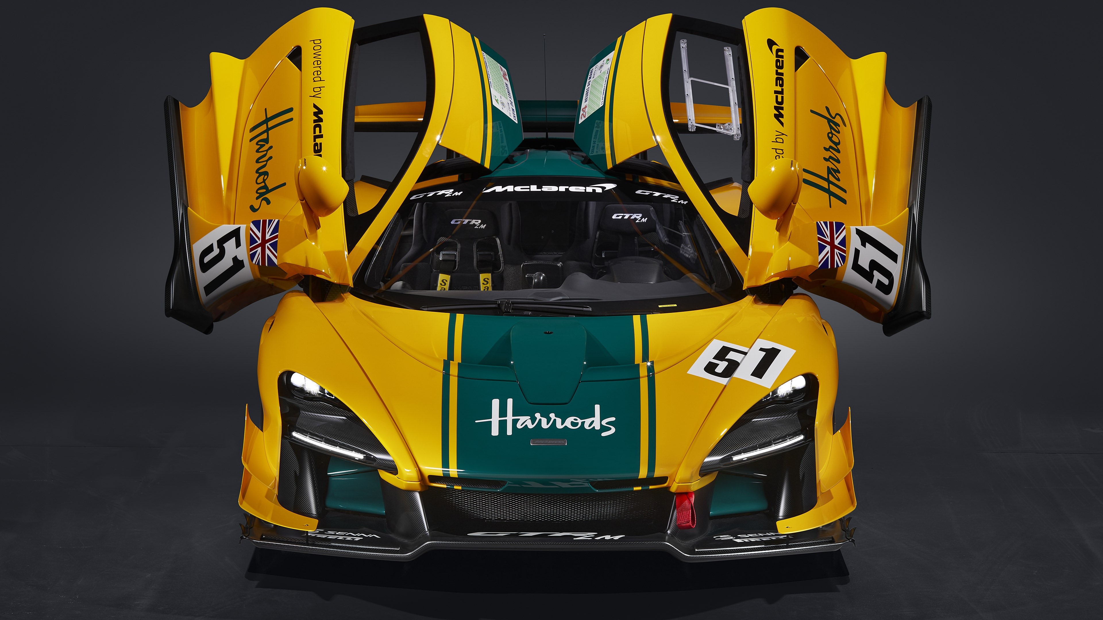4K McLaren Senna GTR LM Harrods Coupe with Opened Doors HD Wallpaper