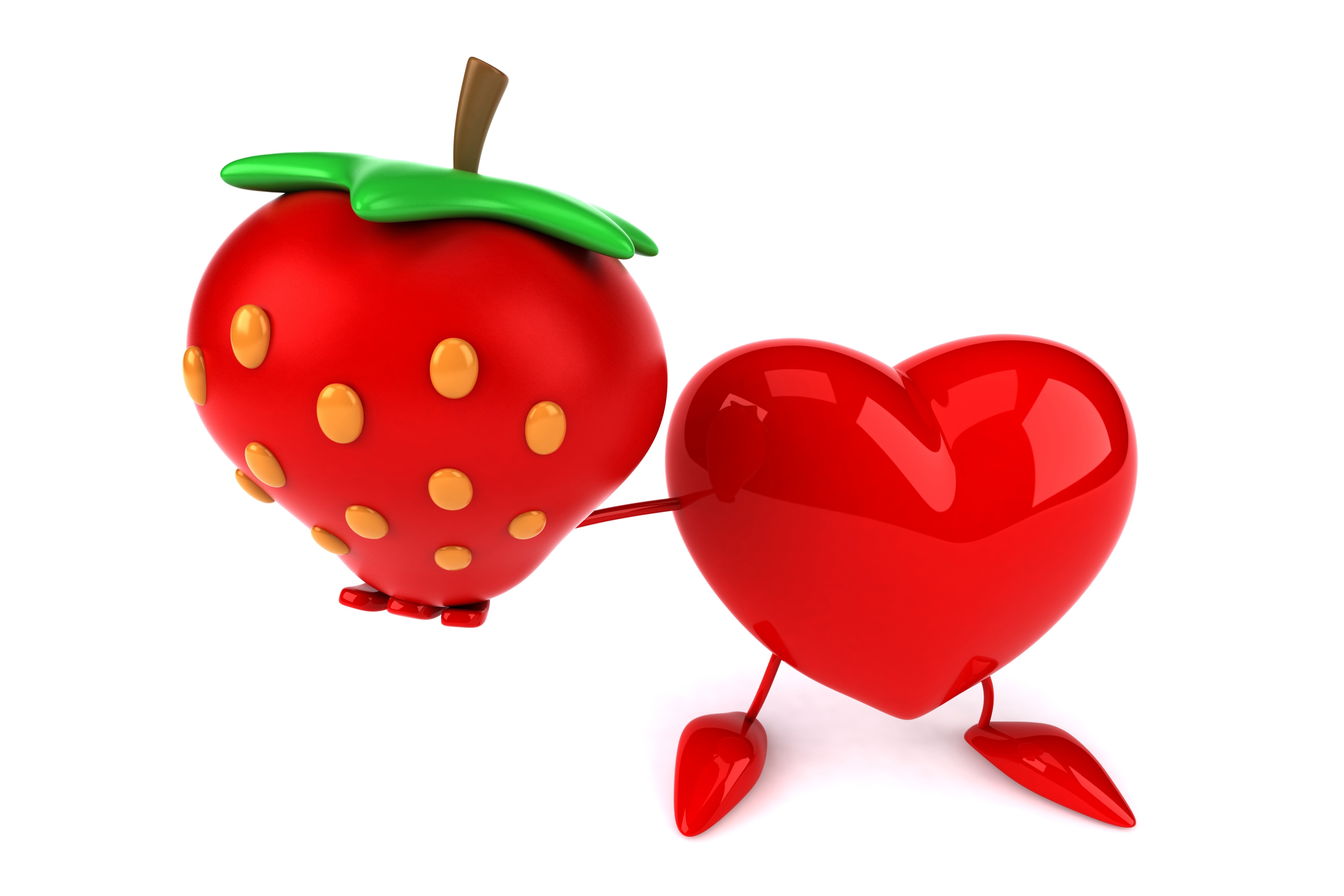 Strawberry and Heart HD Wallpaper