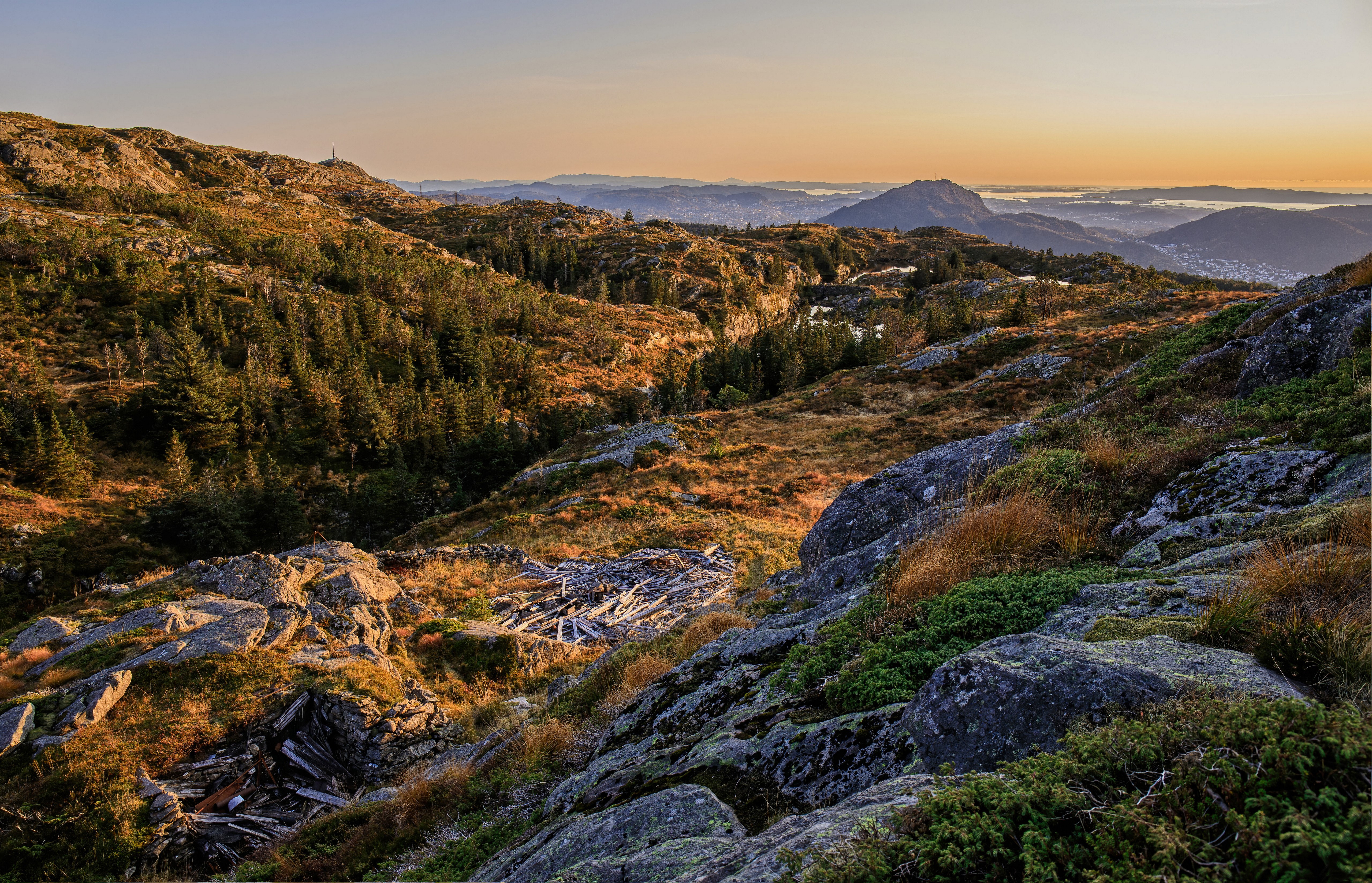 Bergen Norway Mountains Stones Autumn 4K HD Wallpaper