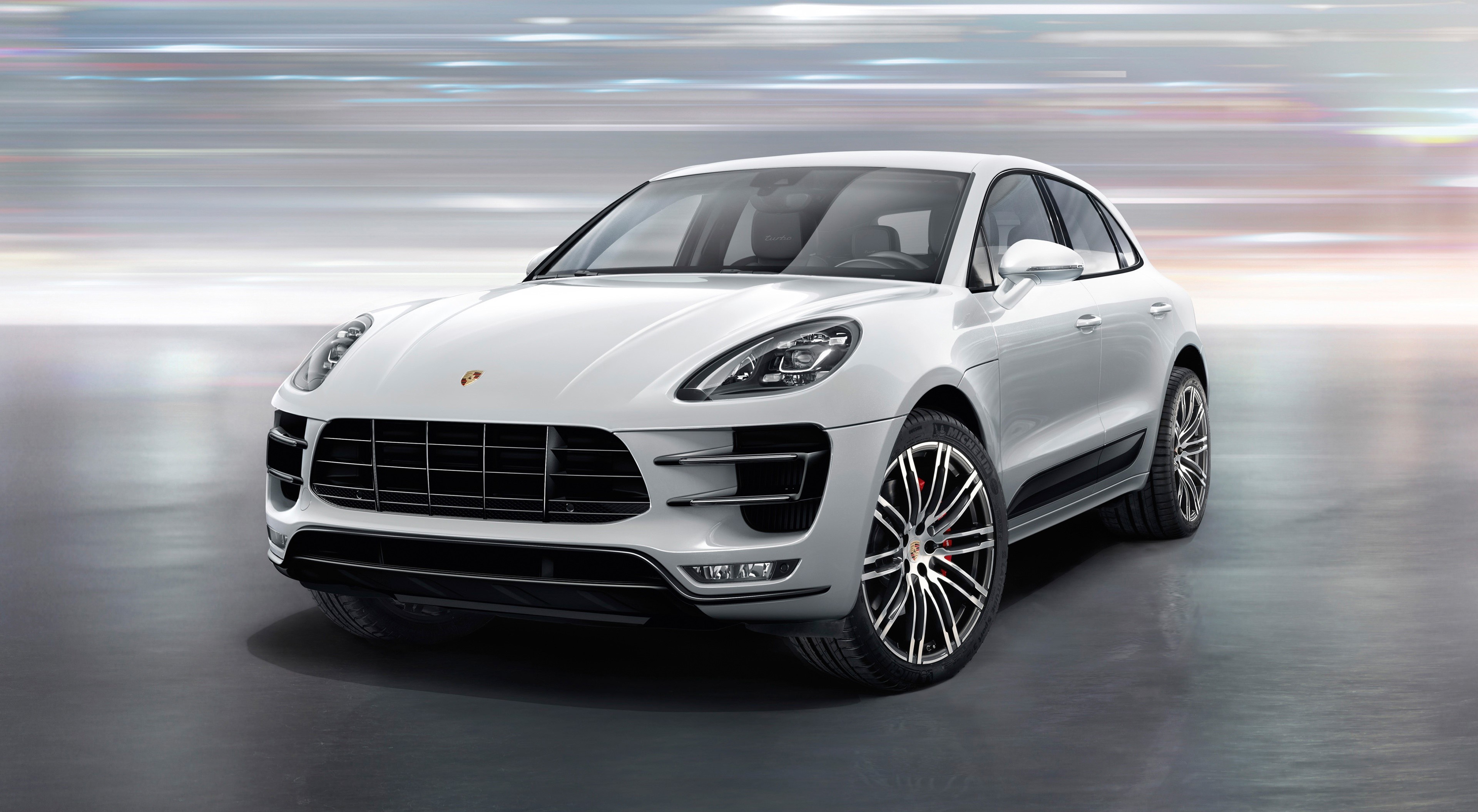 White 2015 Porsche Macan Turbo with Turbo Package HD Wallpaper