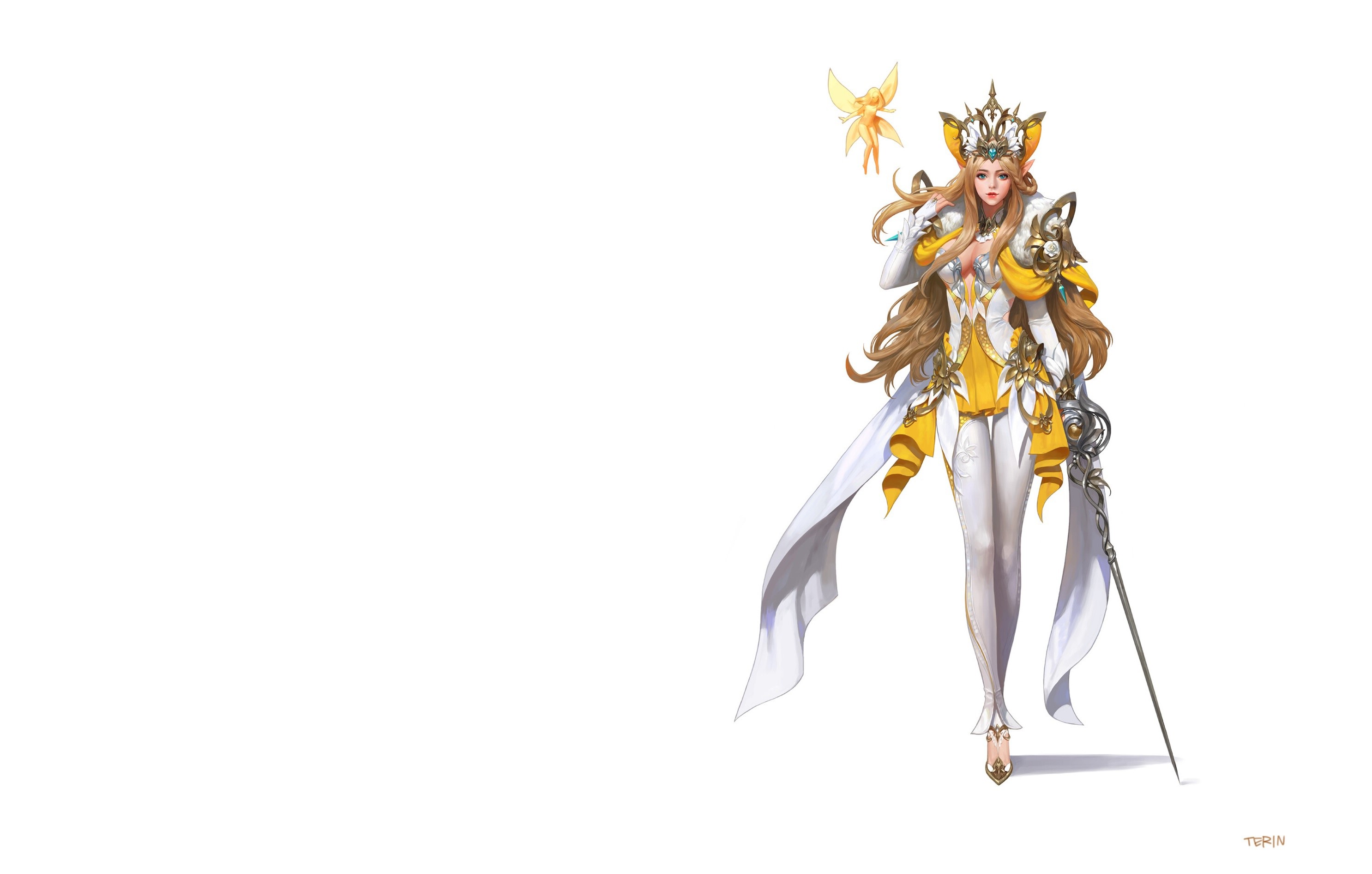 Terin Kim Knight with Crown and Sword HD Wallpaper