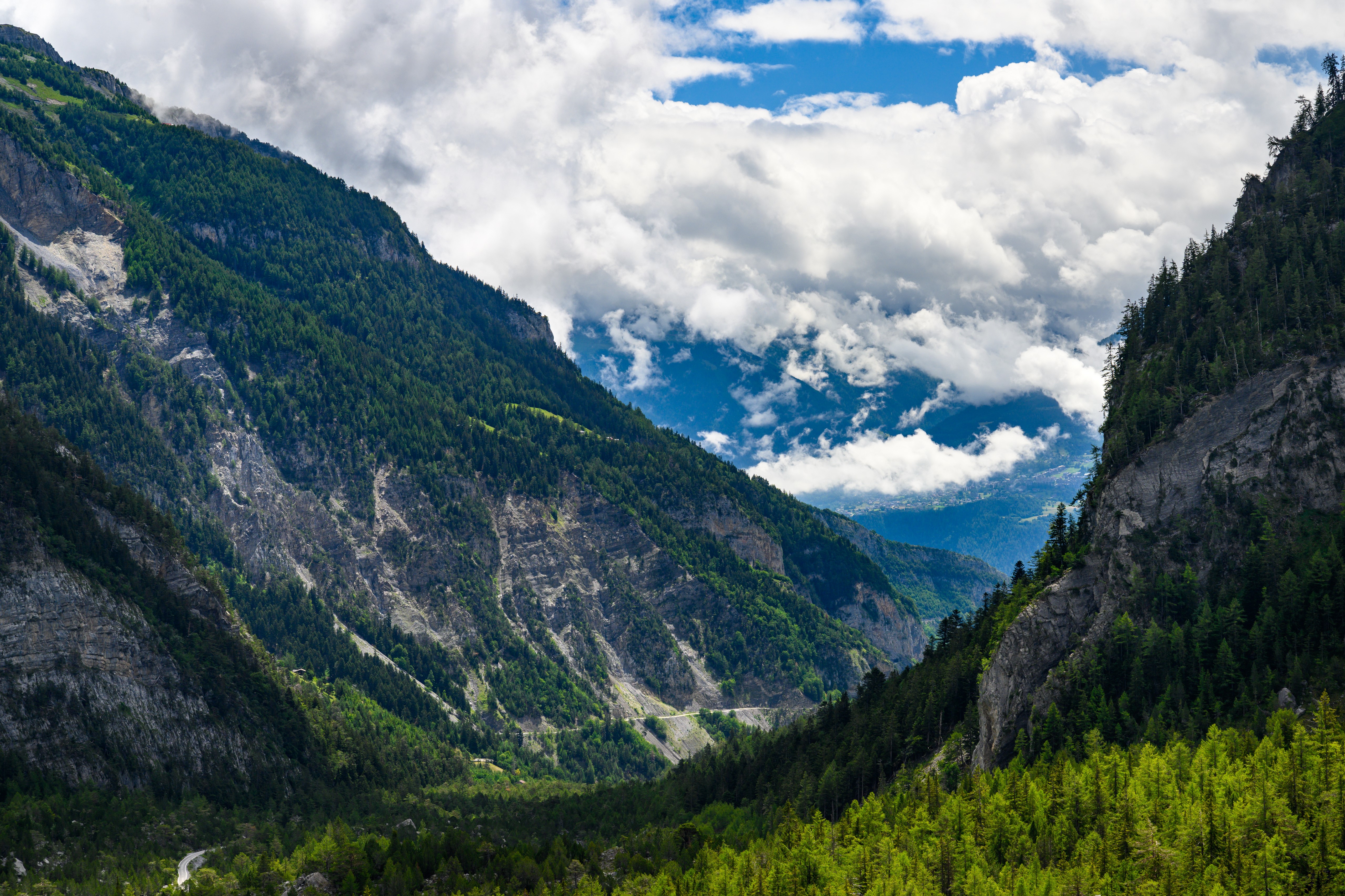 Mountains and Forests in Valais, Switzerland HD Wallpaper