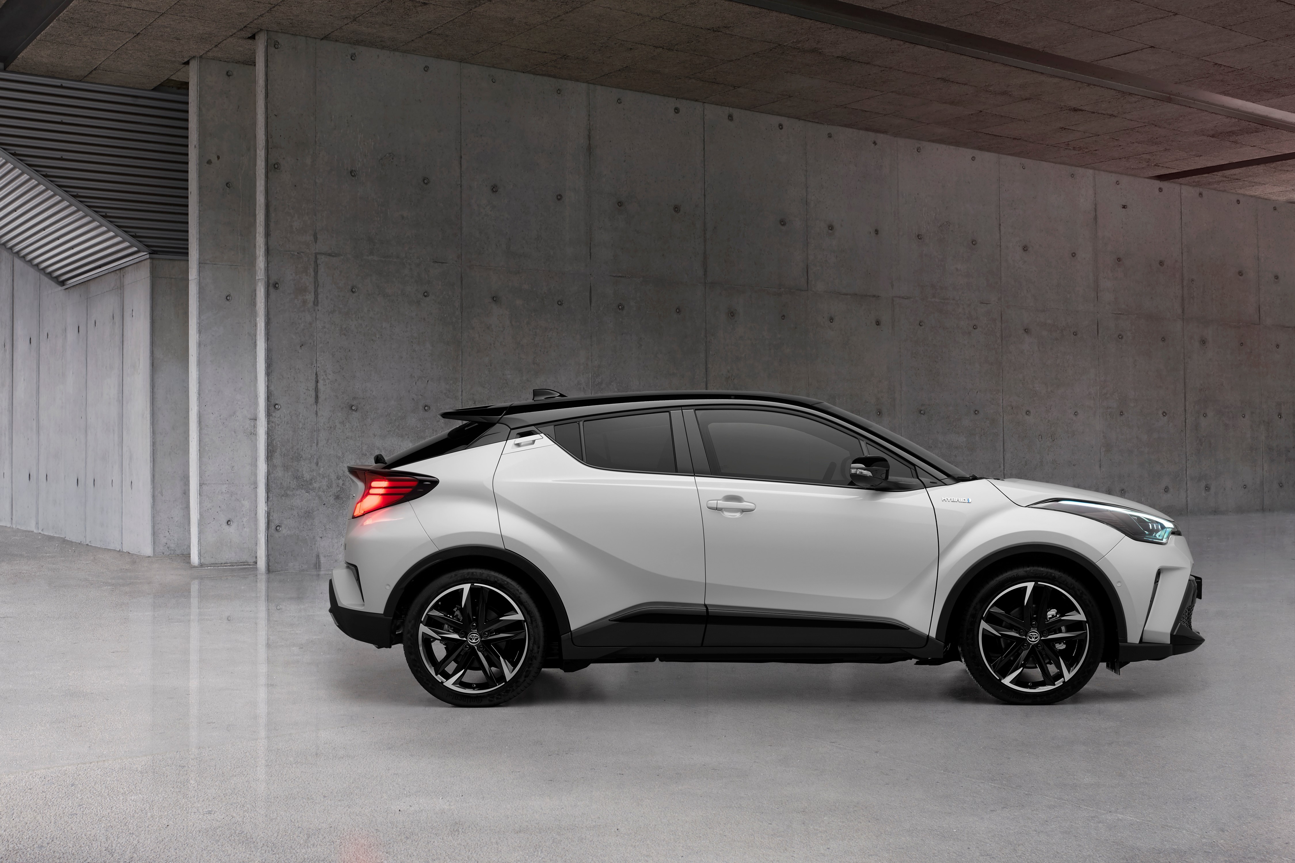 White Toyota C-HR Hybrid GR Sport Crossover HD Wallpaper
