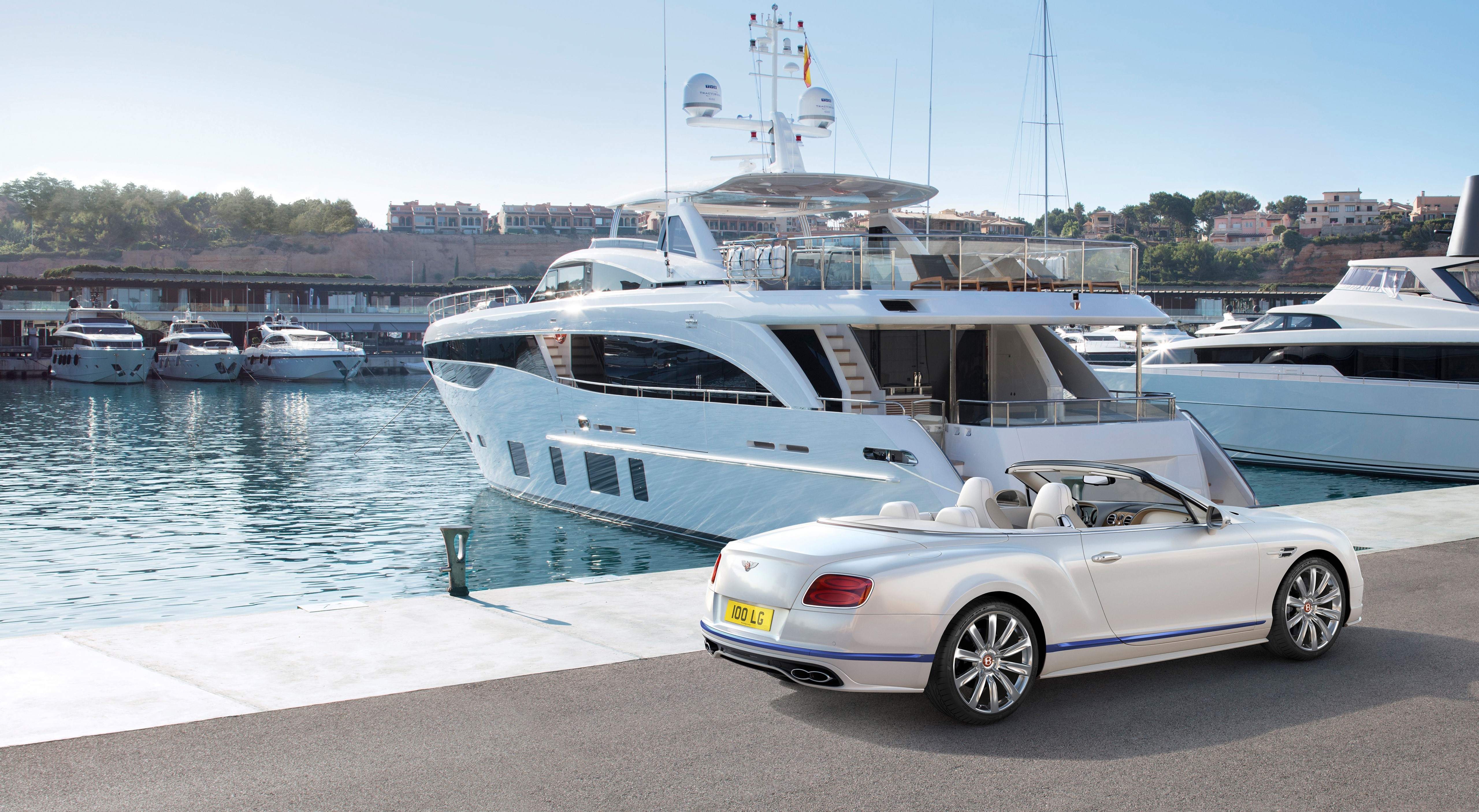 Bentley Continental GT Convertible Galene Edition Yacht Marina HD Wallpaper