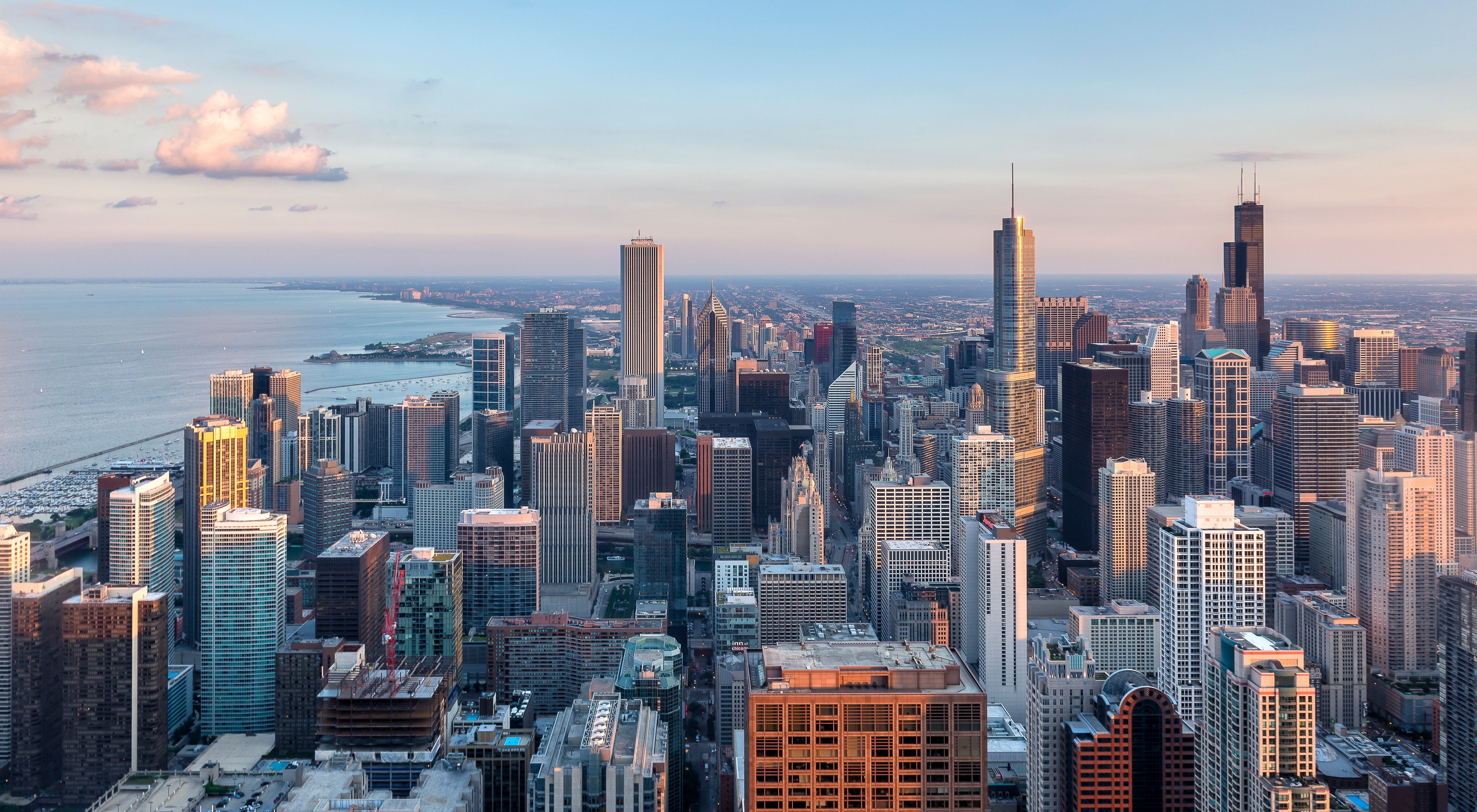 Chicago City Skyline from Above HD Wallpaper