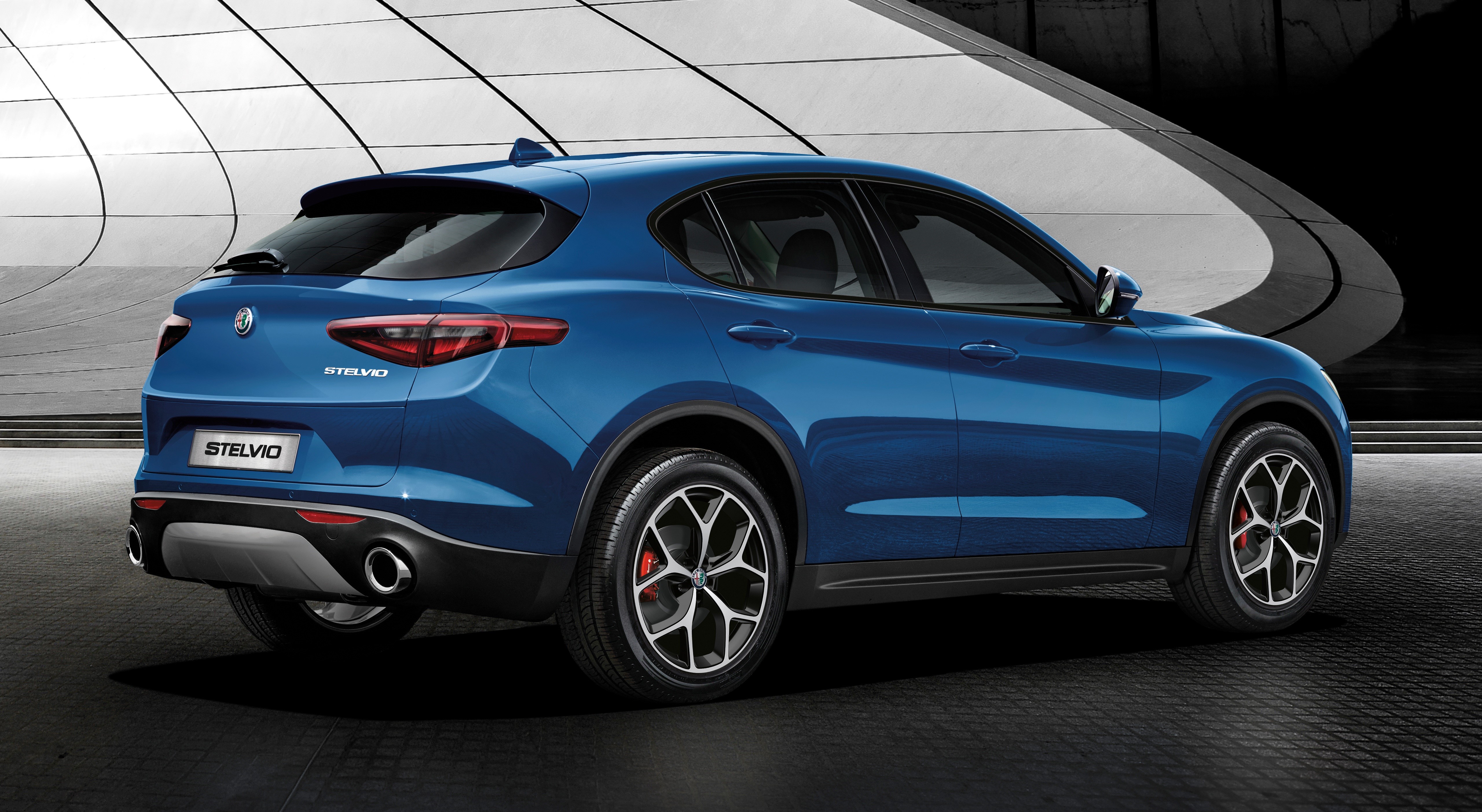 Blue Alfa Romeo Stelvio Sport Crossover HD Wallpaper
