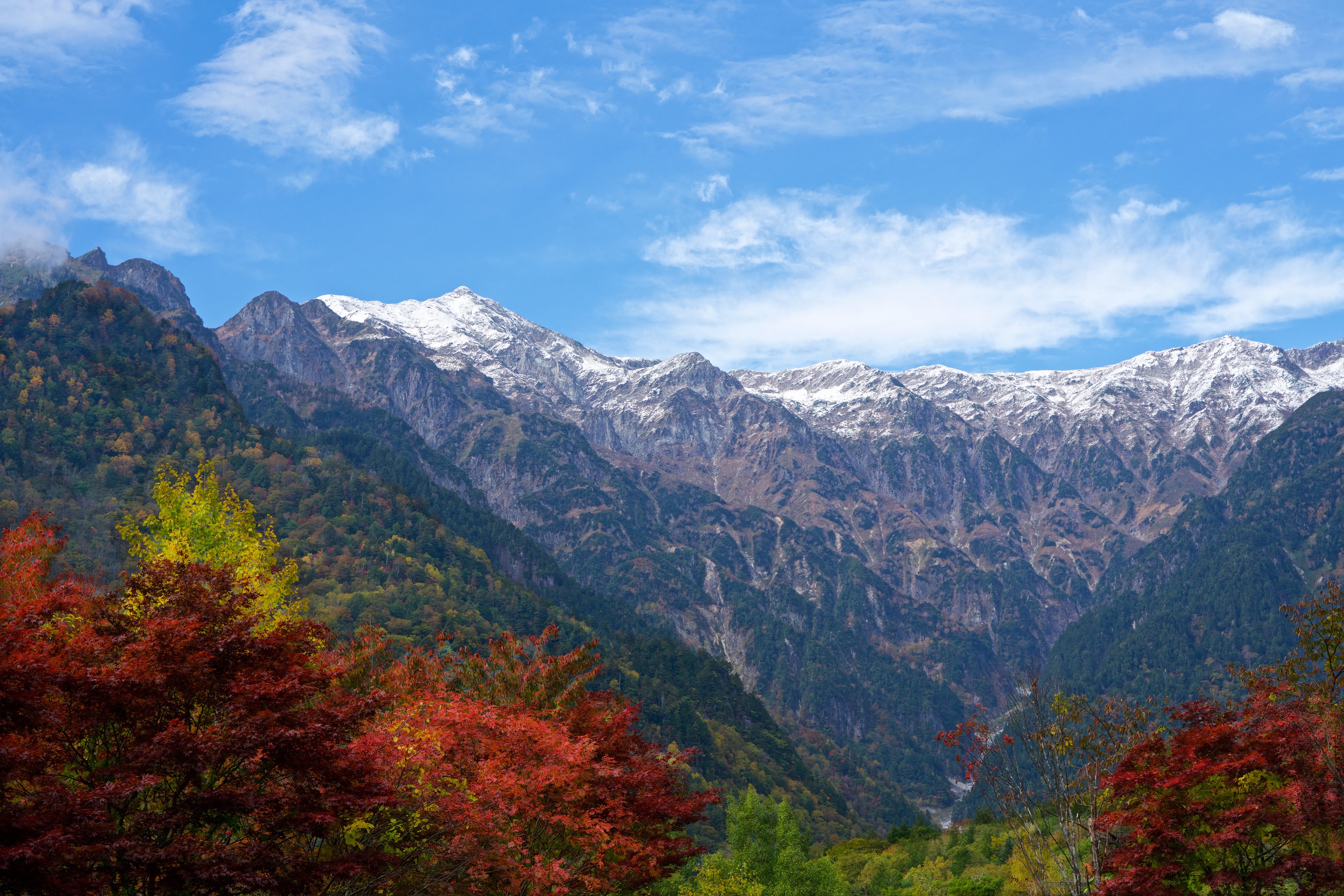 Kasagatake Mountain in Japan with Autumn Foliage HD Wallpaper
