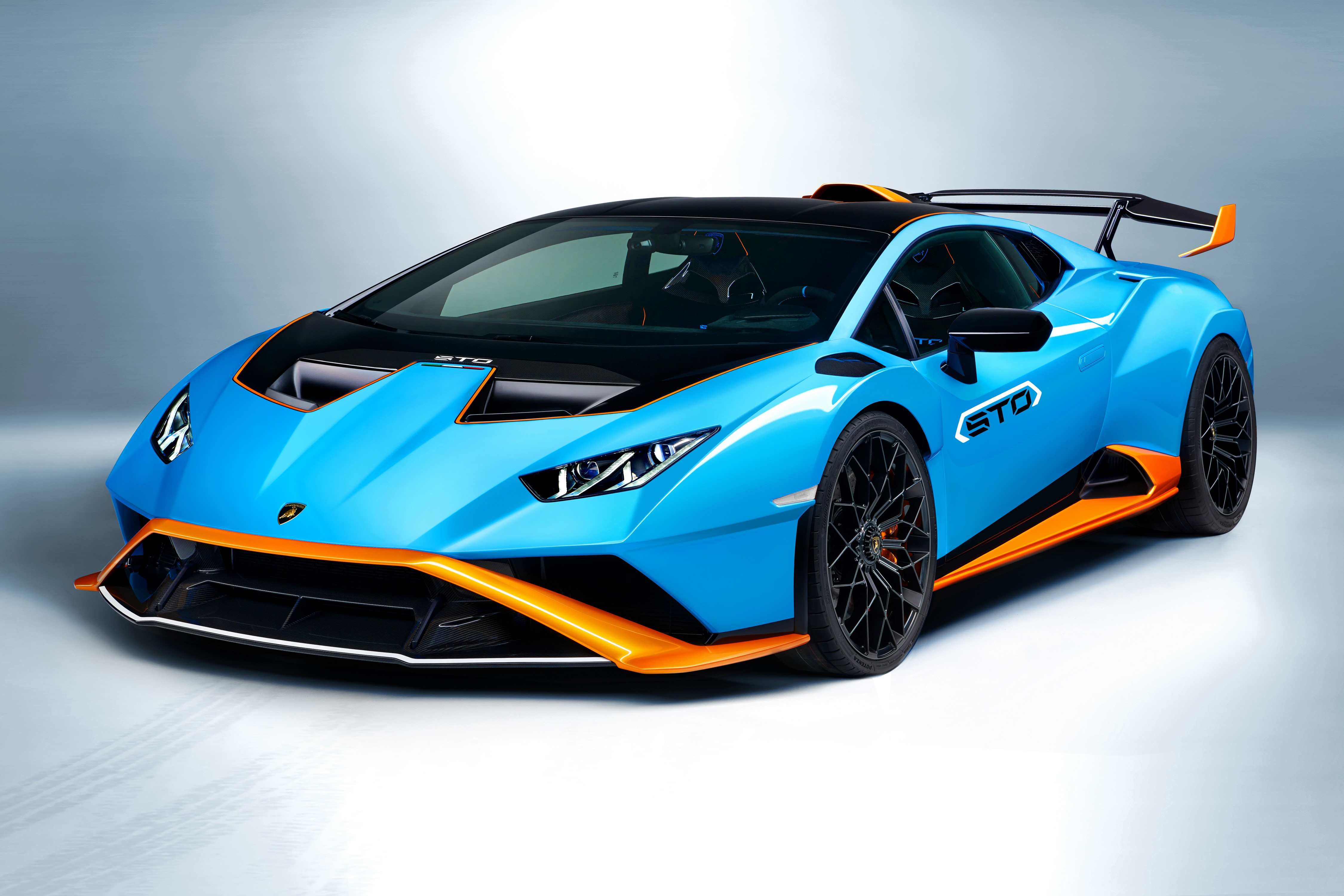Lamborghini Huracan STO in Light Blue Metallic HD Wallpaper