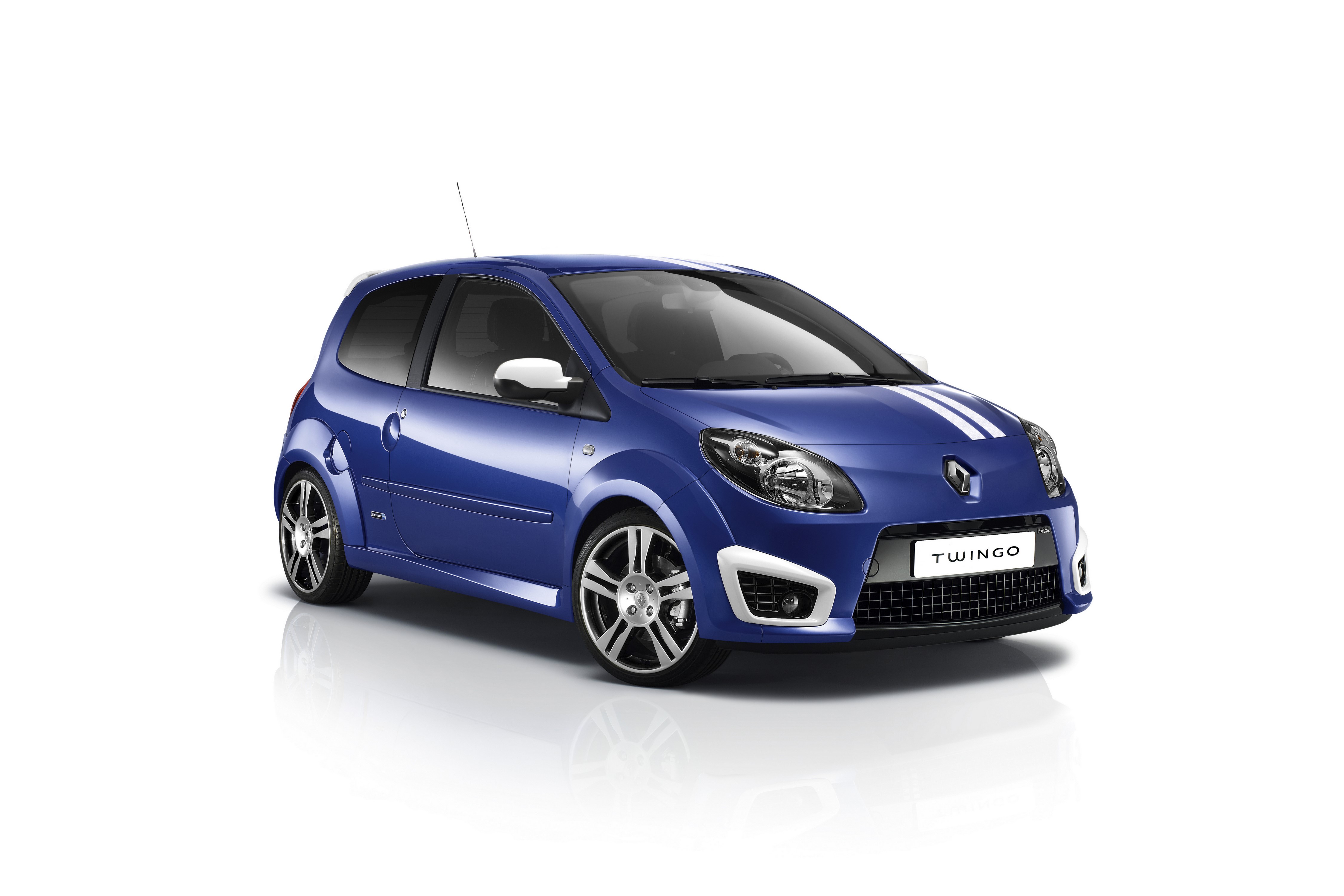 Blue Renault Twingo with White Stripes HD Wallpaper