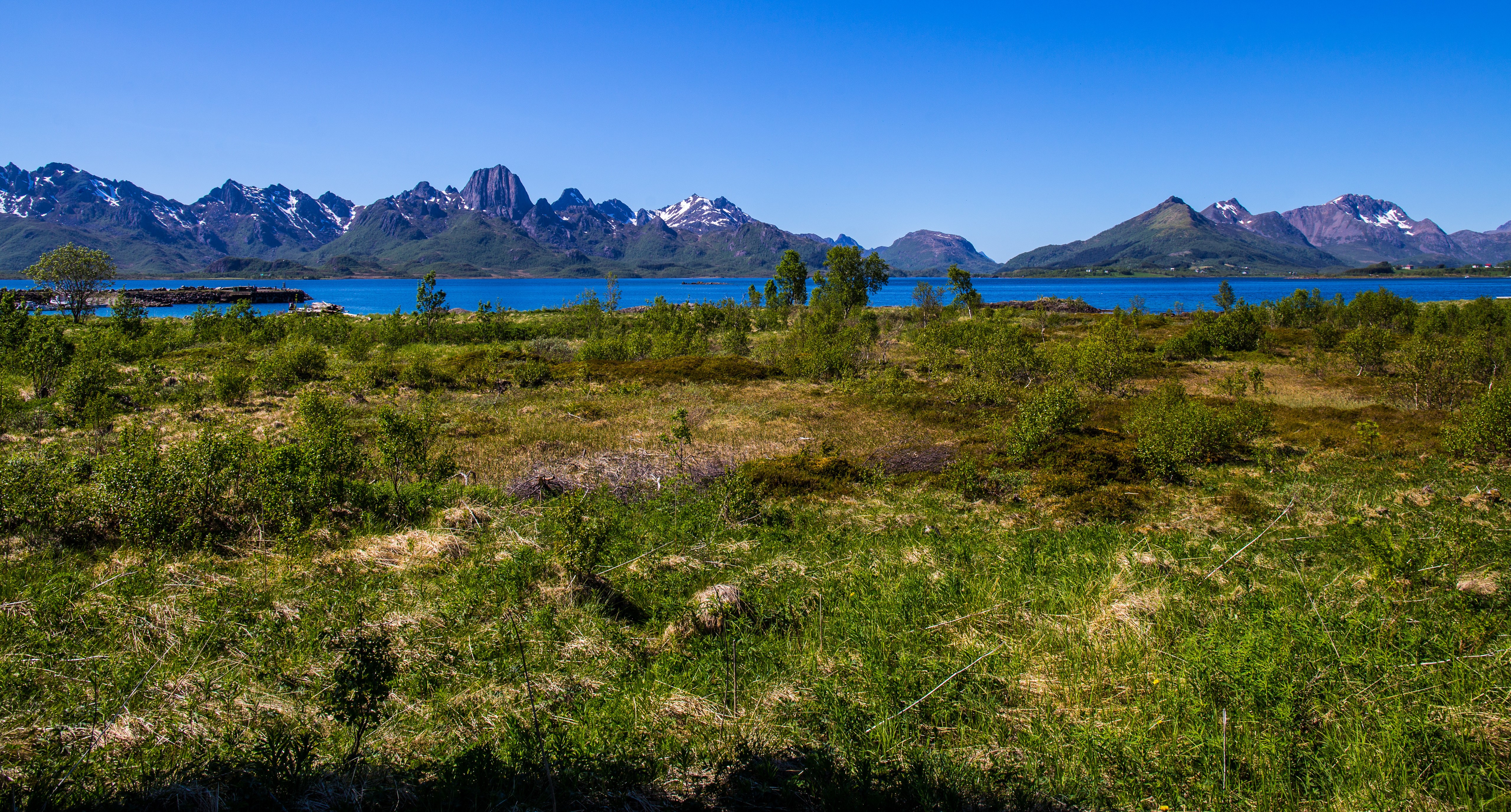 Mountains and Fjord in Vesteralen, Norway HD Wallpaper