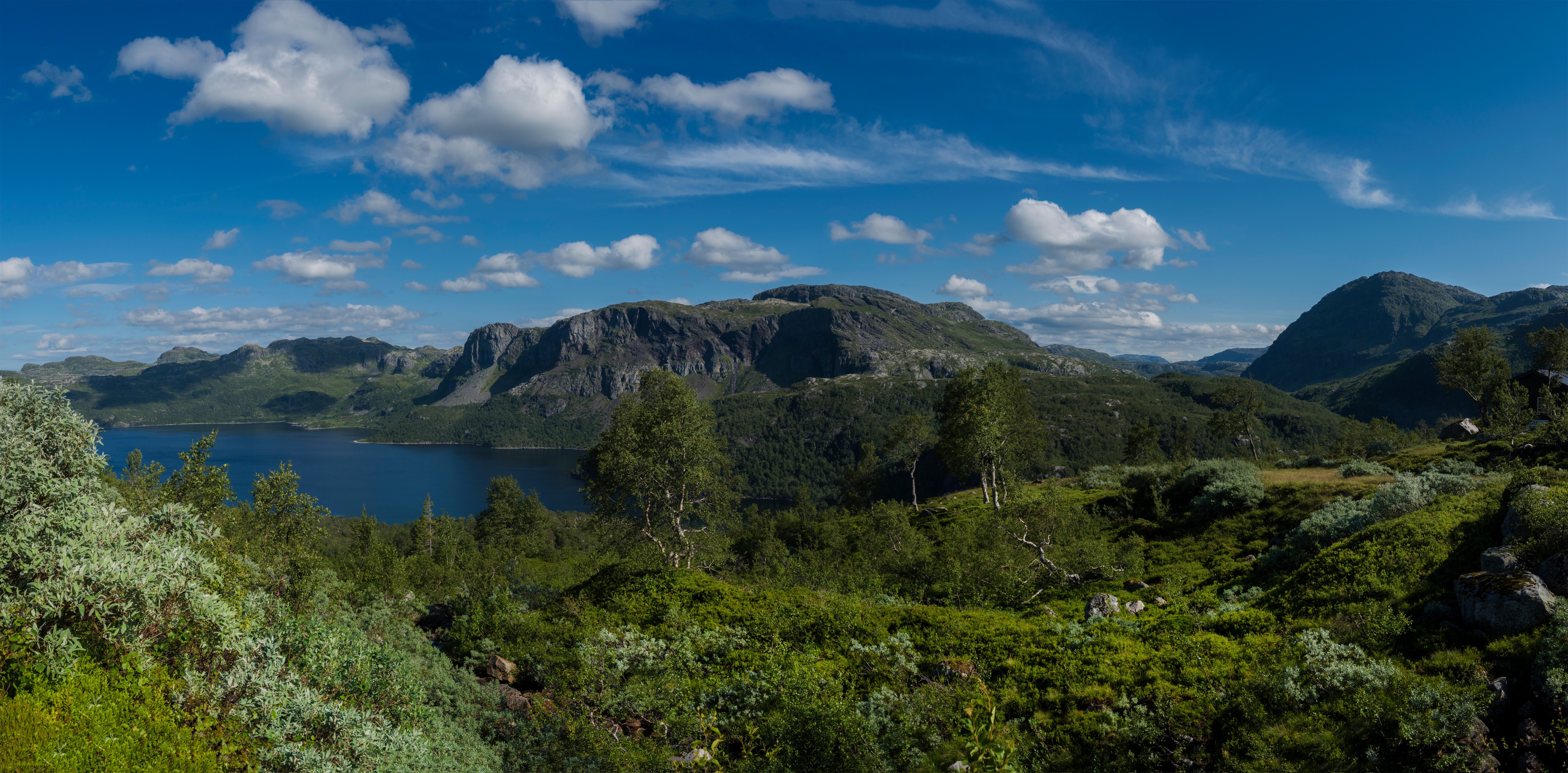 Panorama of Suldal, Norway with Mountains and Lake HD Wallpaper