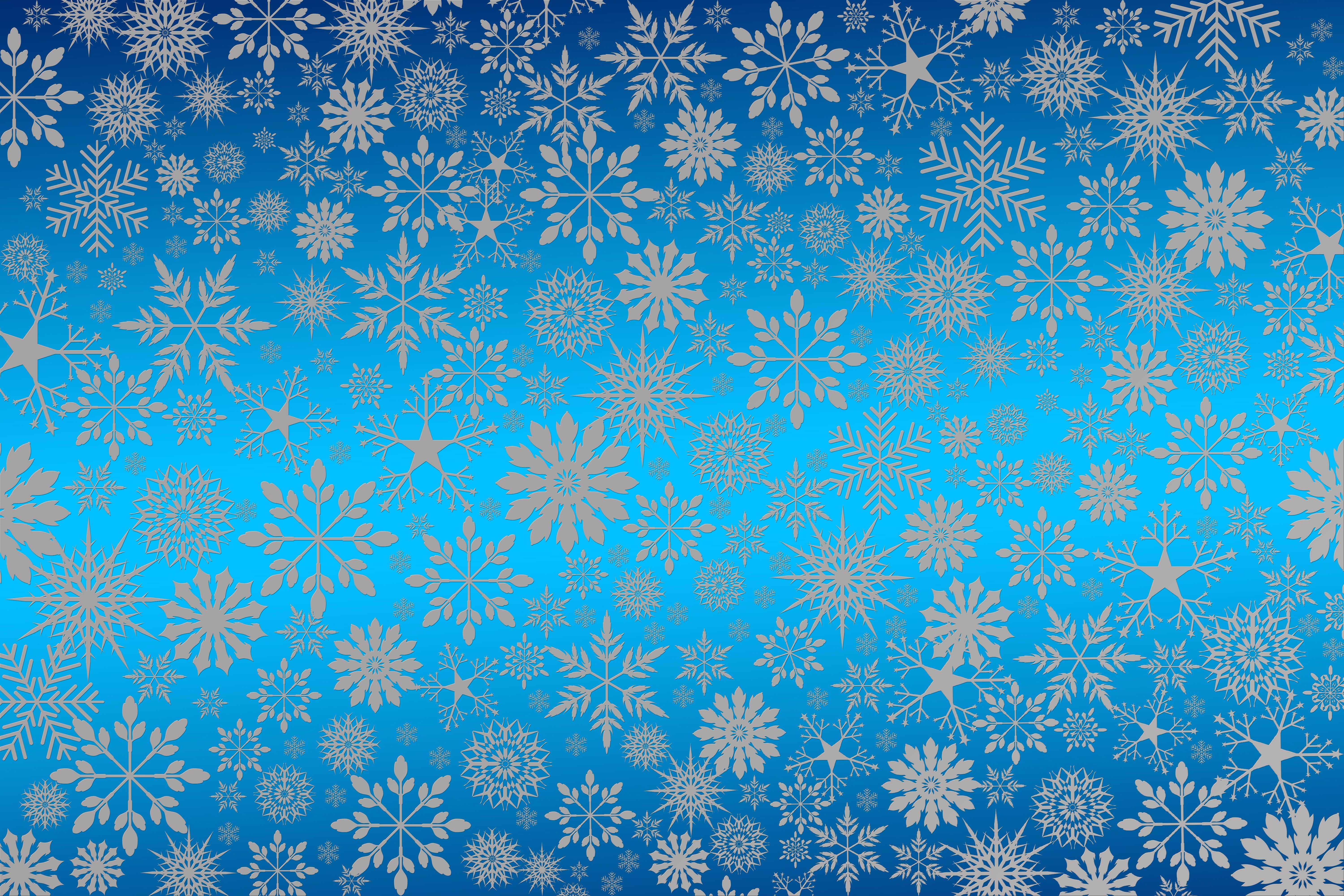 Snowflakes on a blue gradient background HD Wallpaper