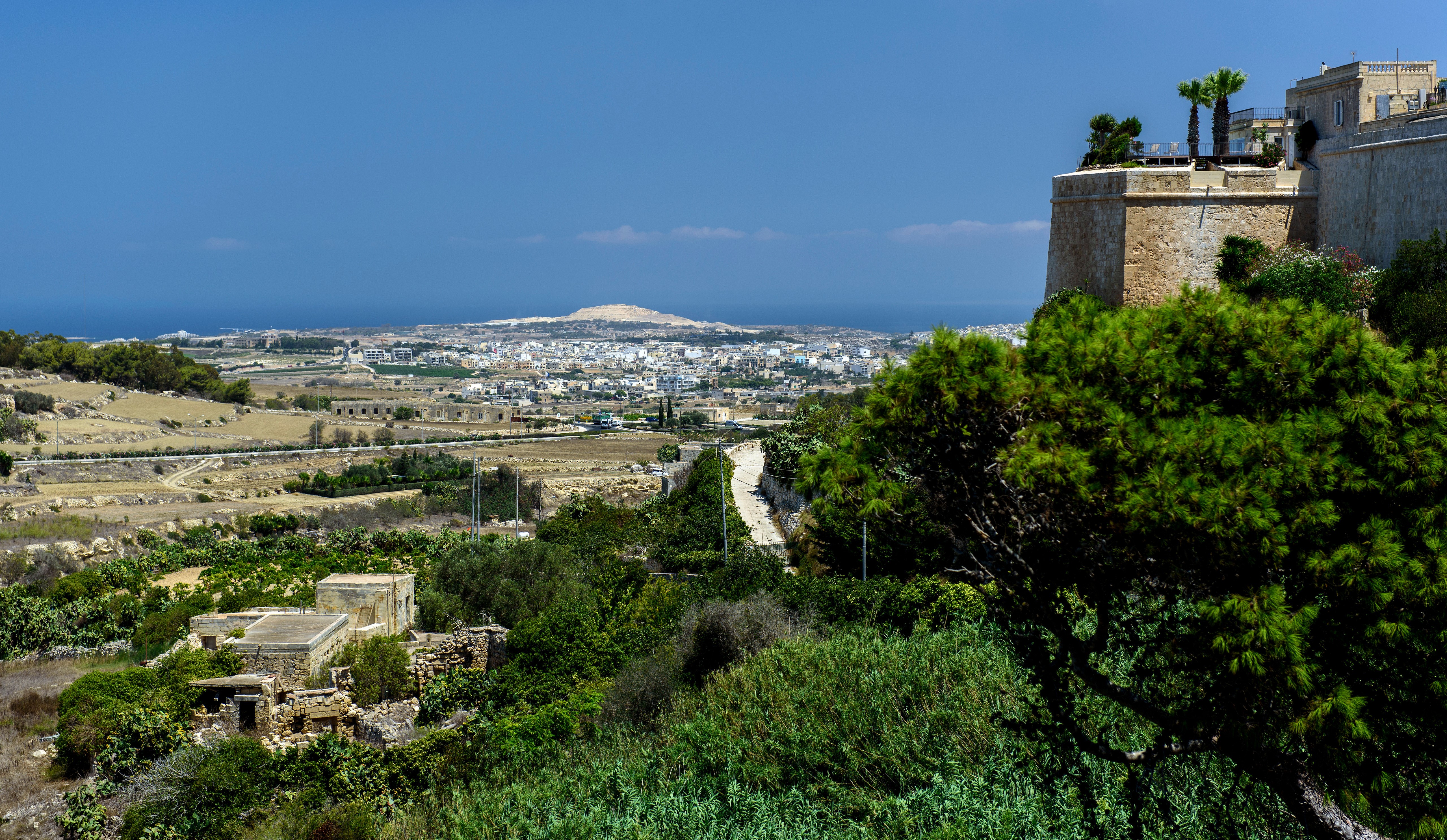 Mdina, Malta Landscape with City and Sea HD Wallpaper