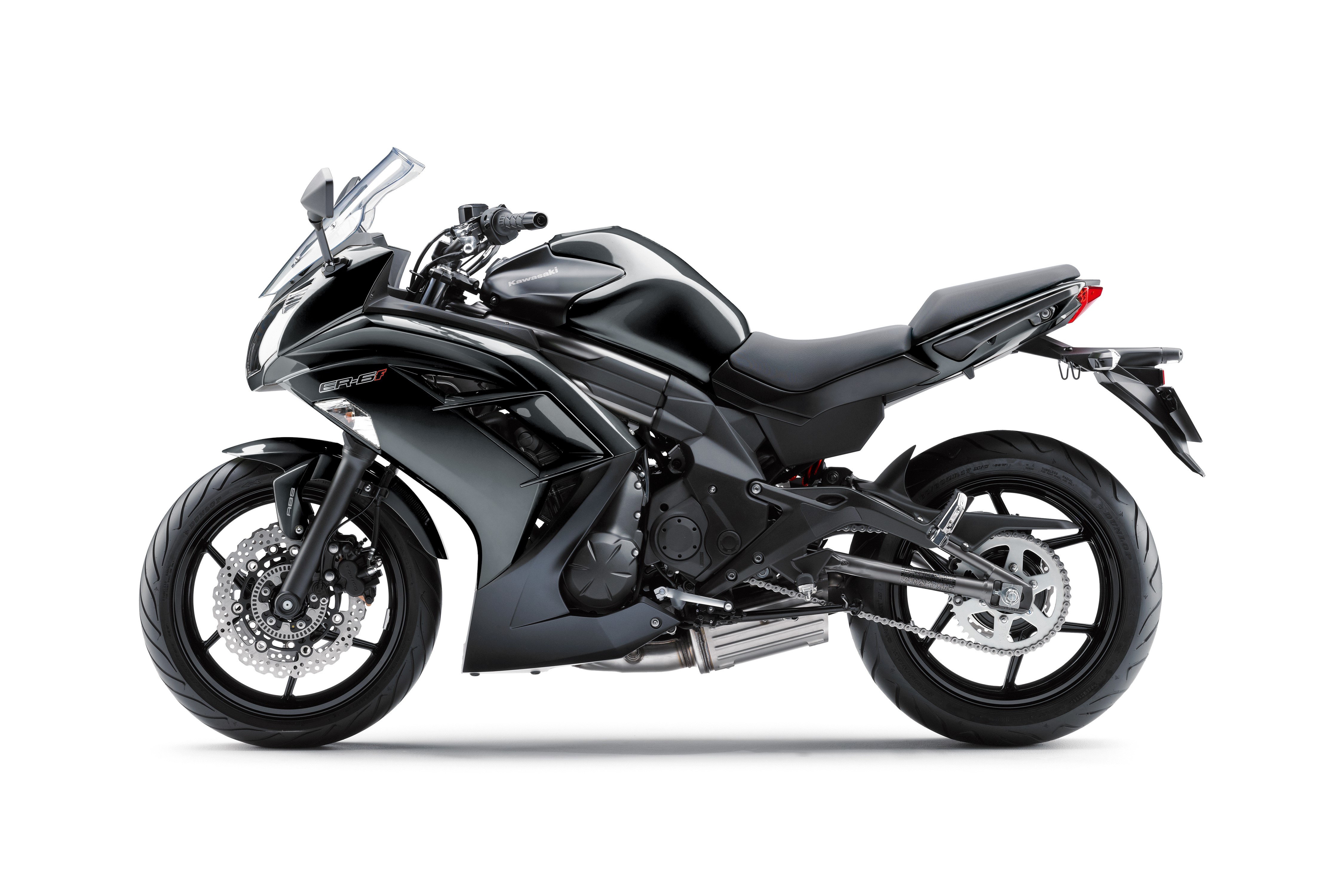 4K Black Kawasaki Motorcycle Side View HD Wallpaper