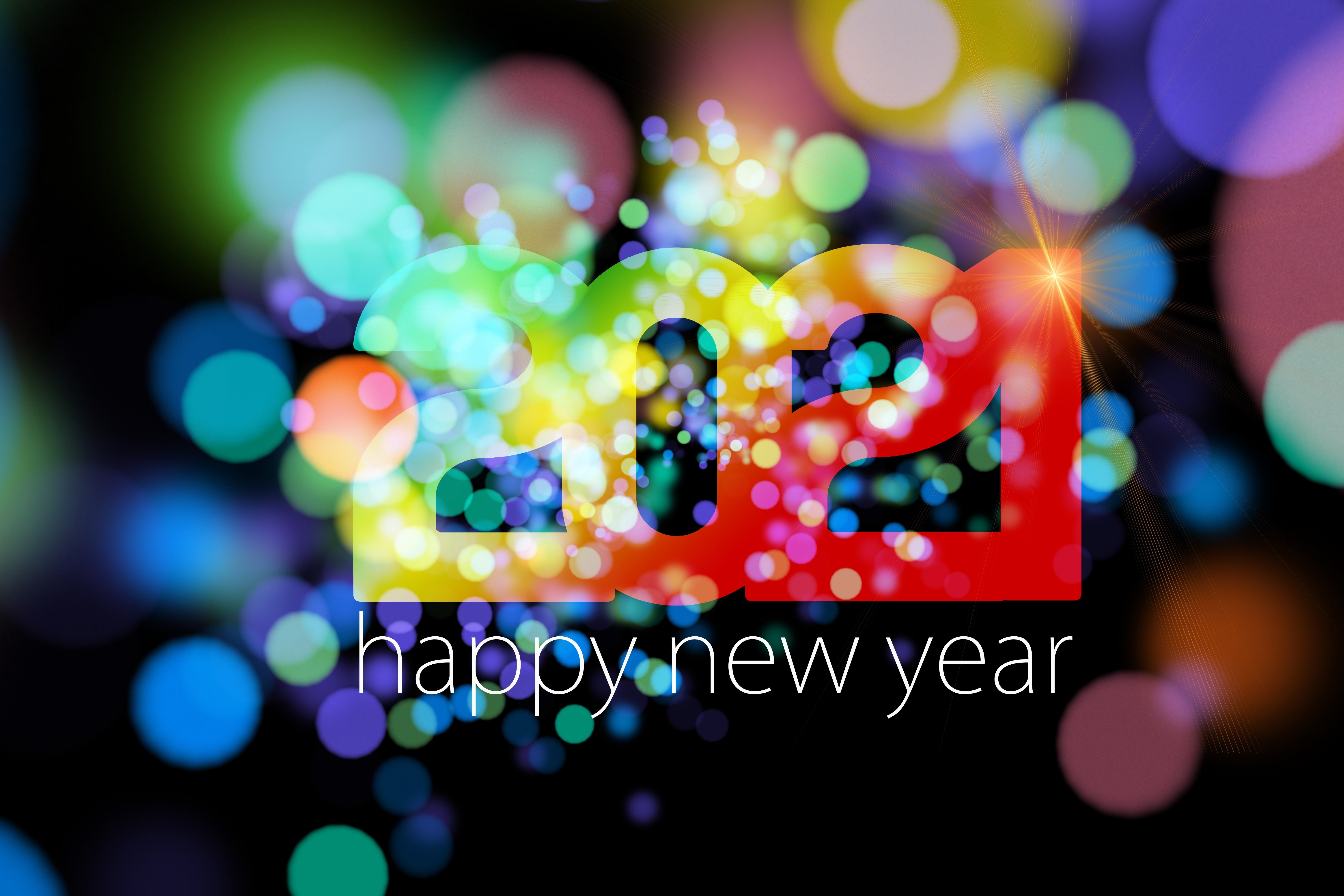 Happy New Year 2021 Bokeh Lights HD Wallpaper