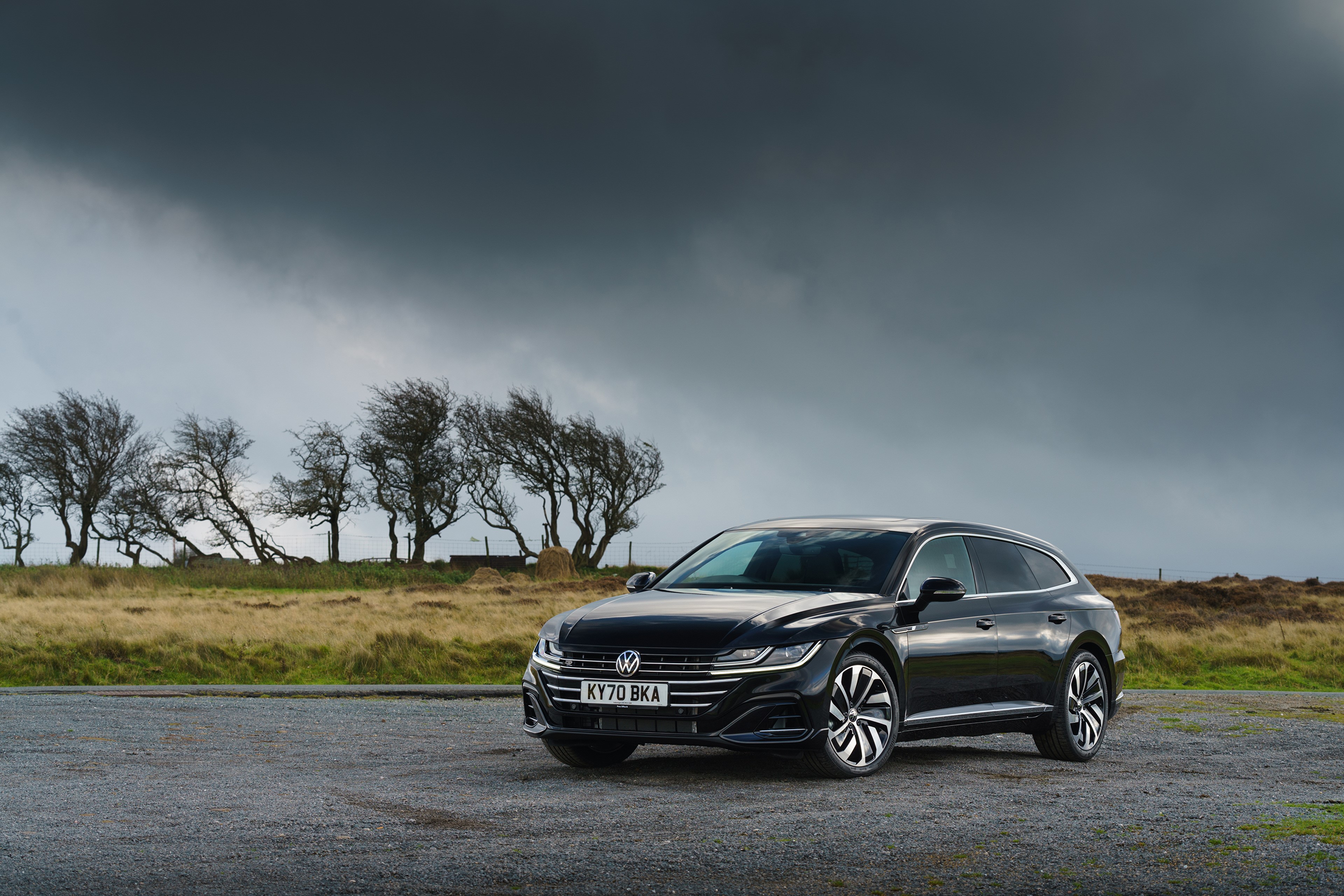 Black 2020 Volkswagen Arteon Shooting Brake R-Line HD Wallpaper