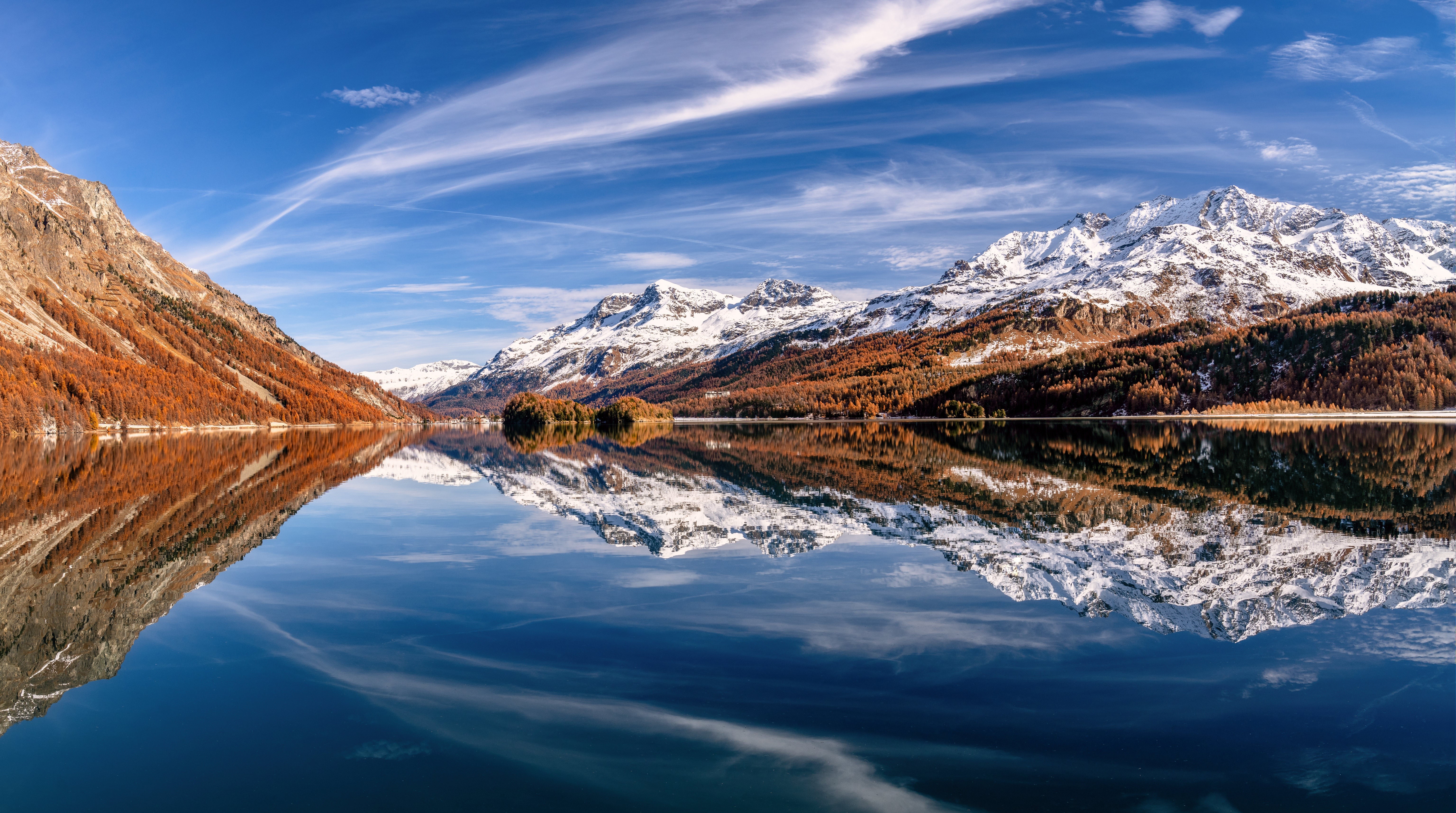 Switzerland Alps Mountains and Lake Reflection HD Wallpaper