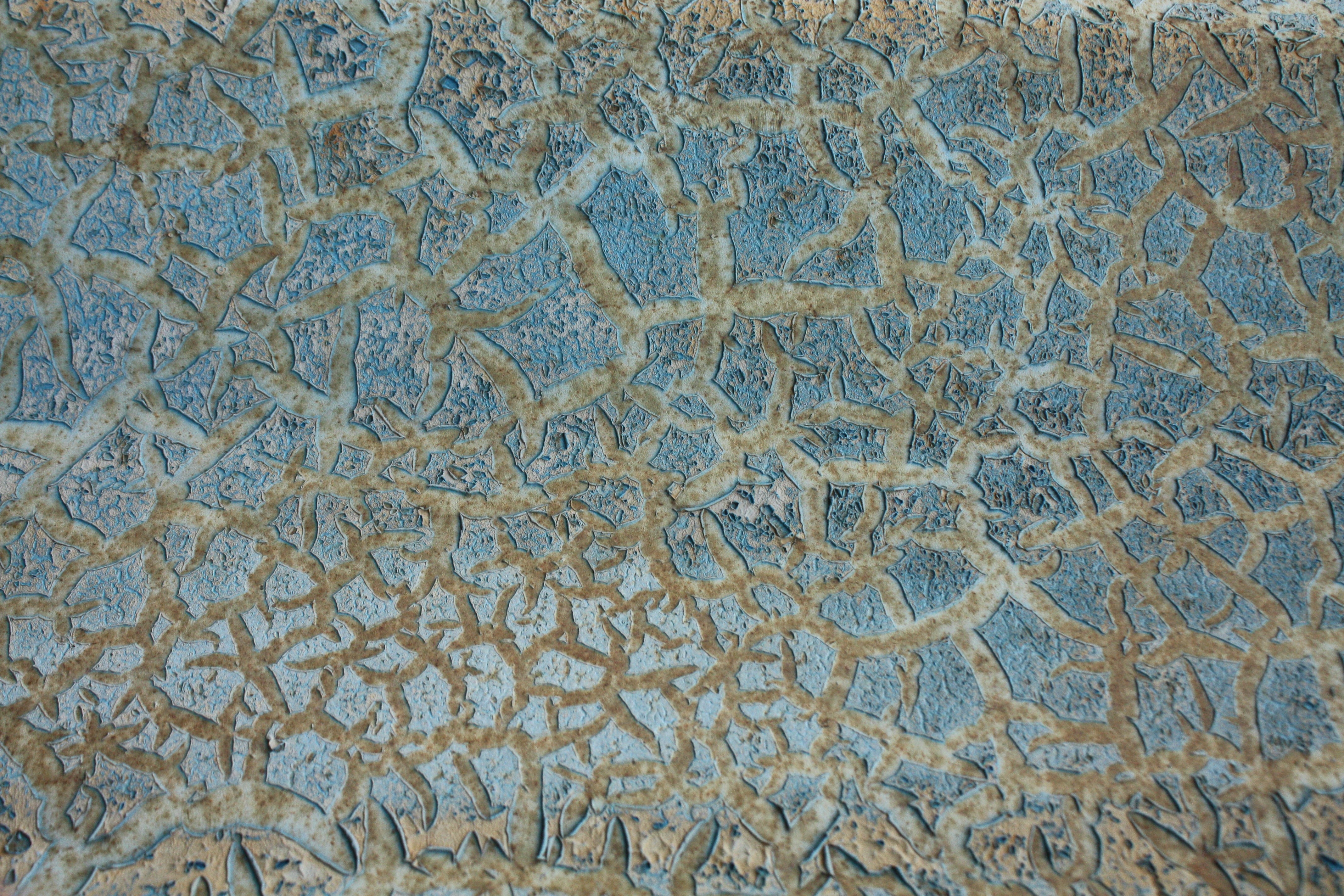 Cracked blue and tan paint texture HD Wallpaper