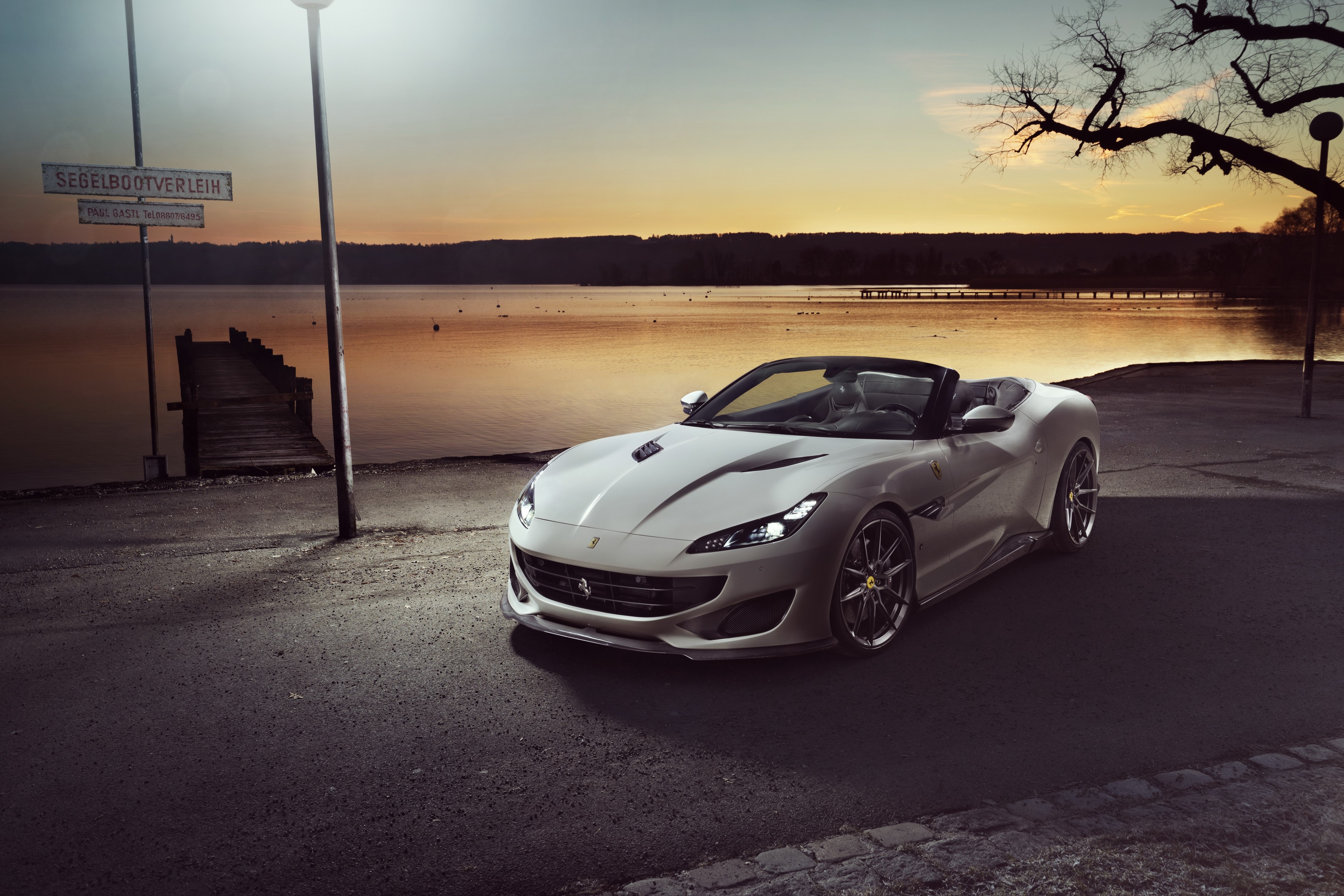 White Ferrari Portofino Novitec Convertible HD Wallpaper