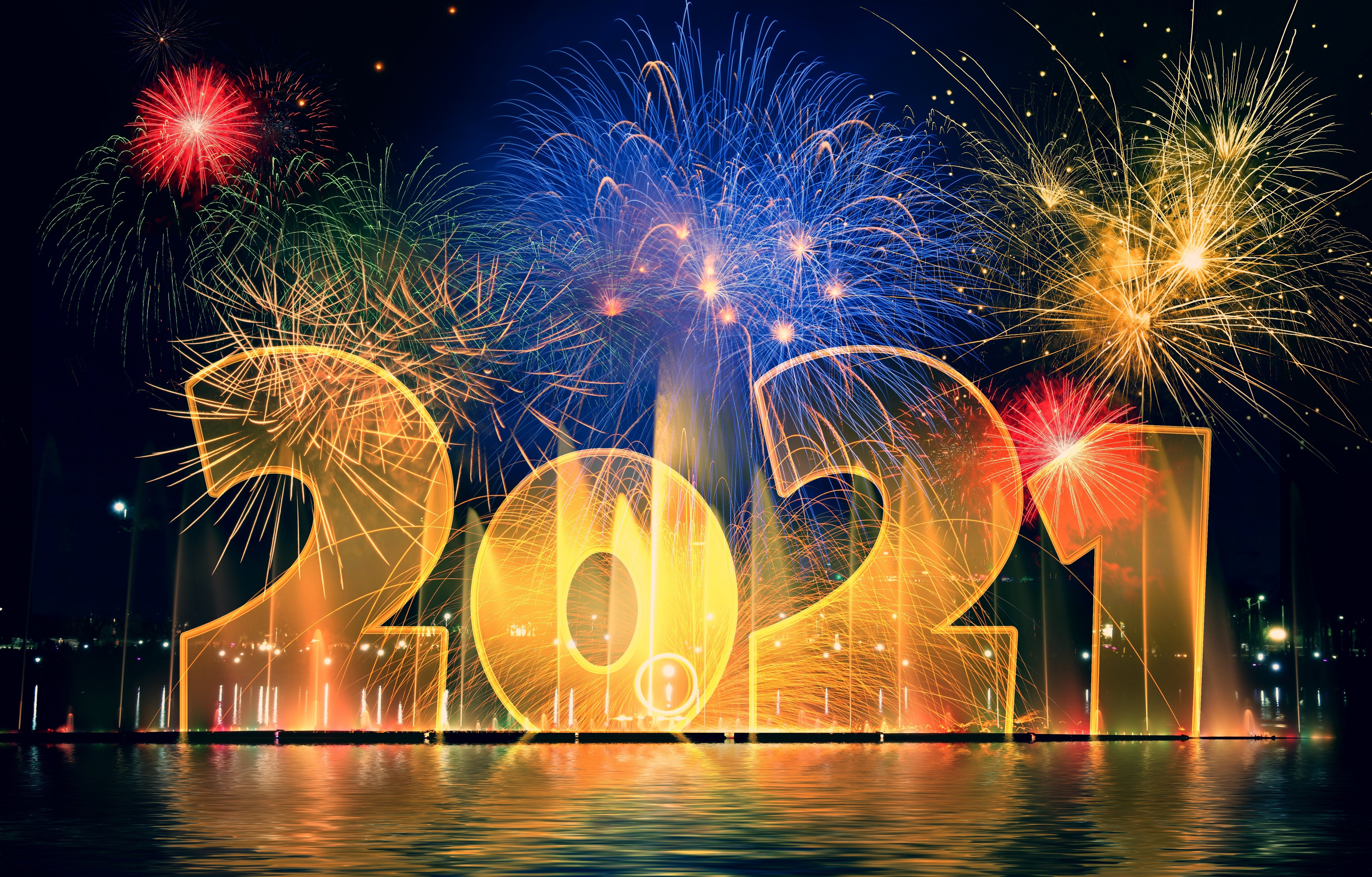 2021 New Year's Eve Fireworks Display HD Wallpaper
