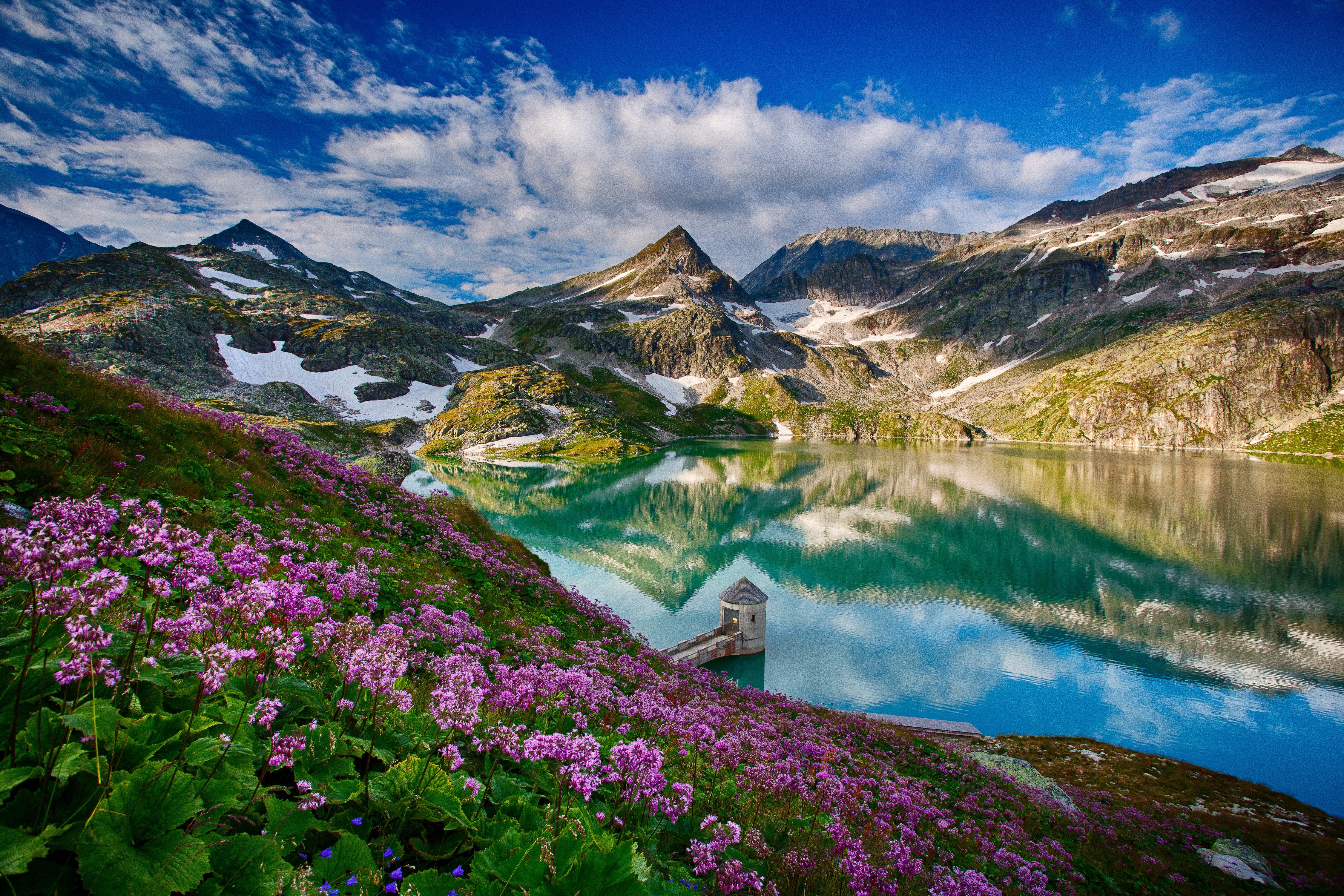 4K Mountains Lake Alps Austria Reflection HD Wallpaper
