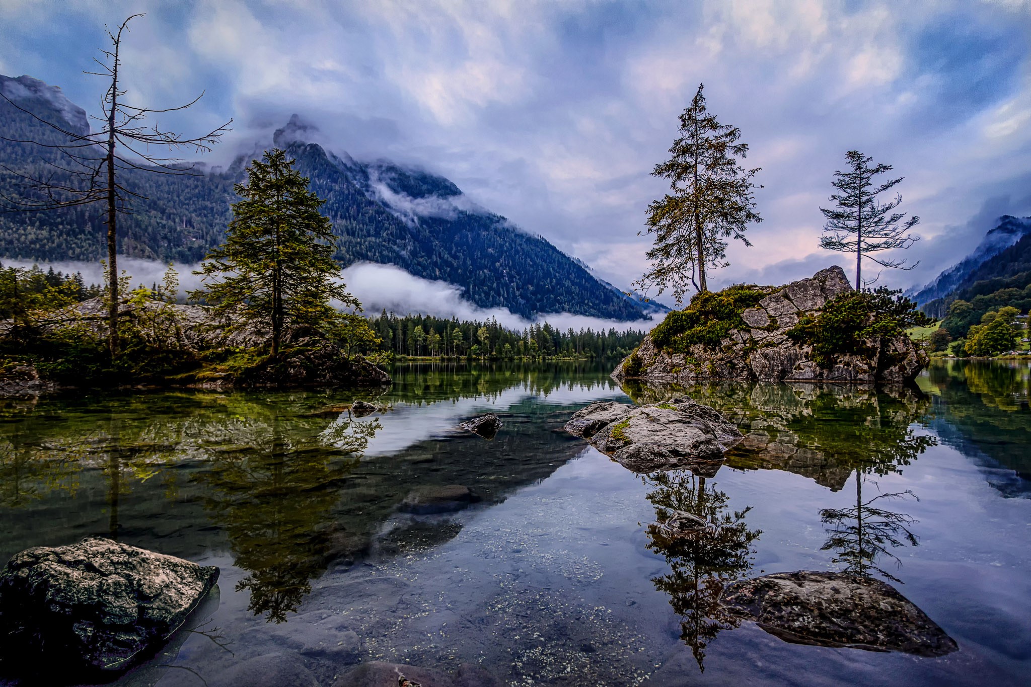 Hintersee Lake with Mountains and Trees in Germany HD Wallpaper