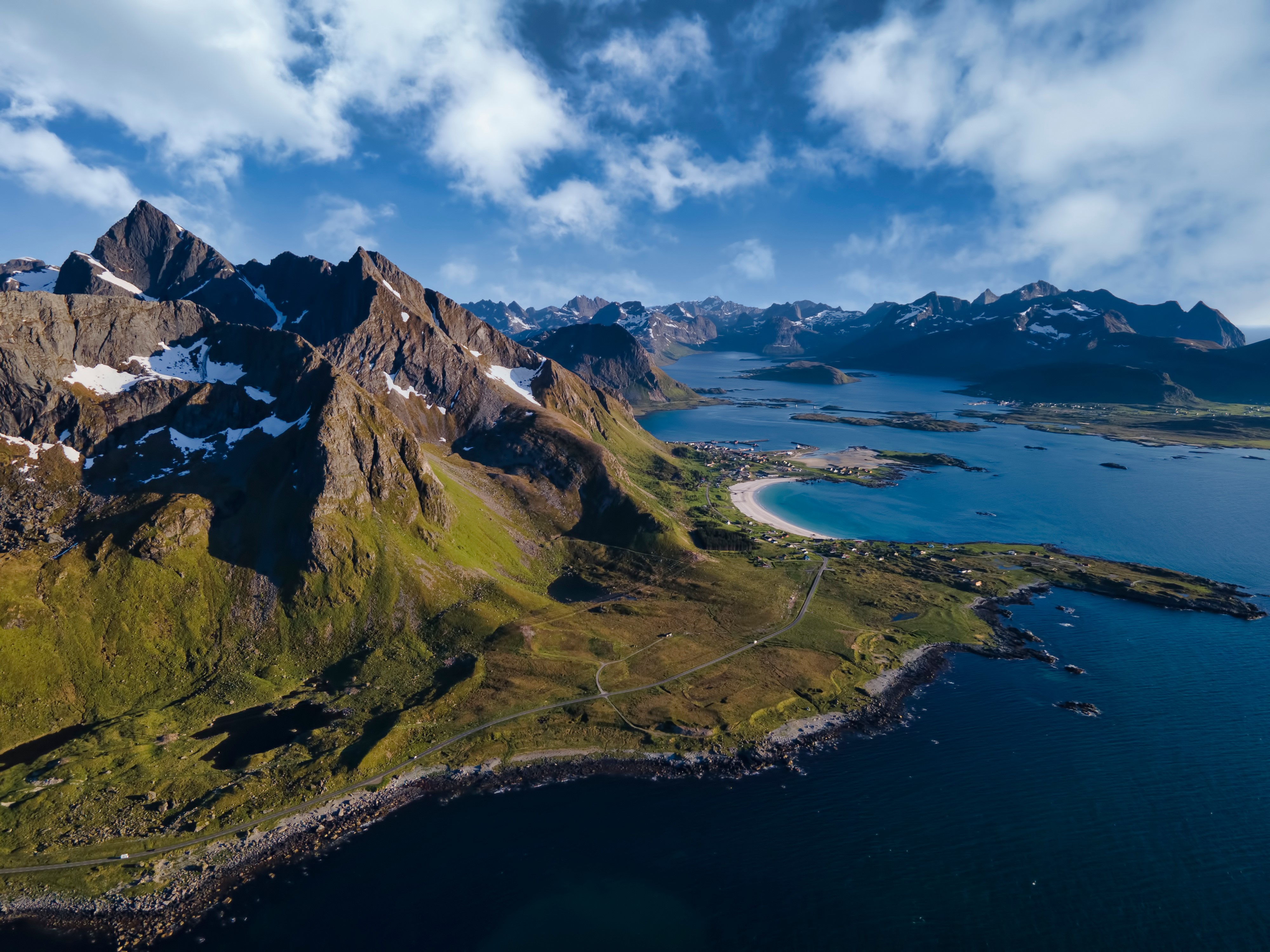 4K Norway Mountains Lofoten Islands HD Wallpaper