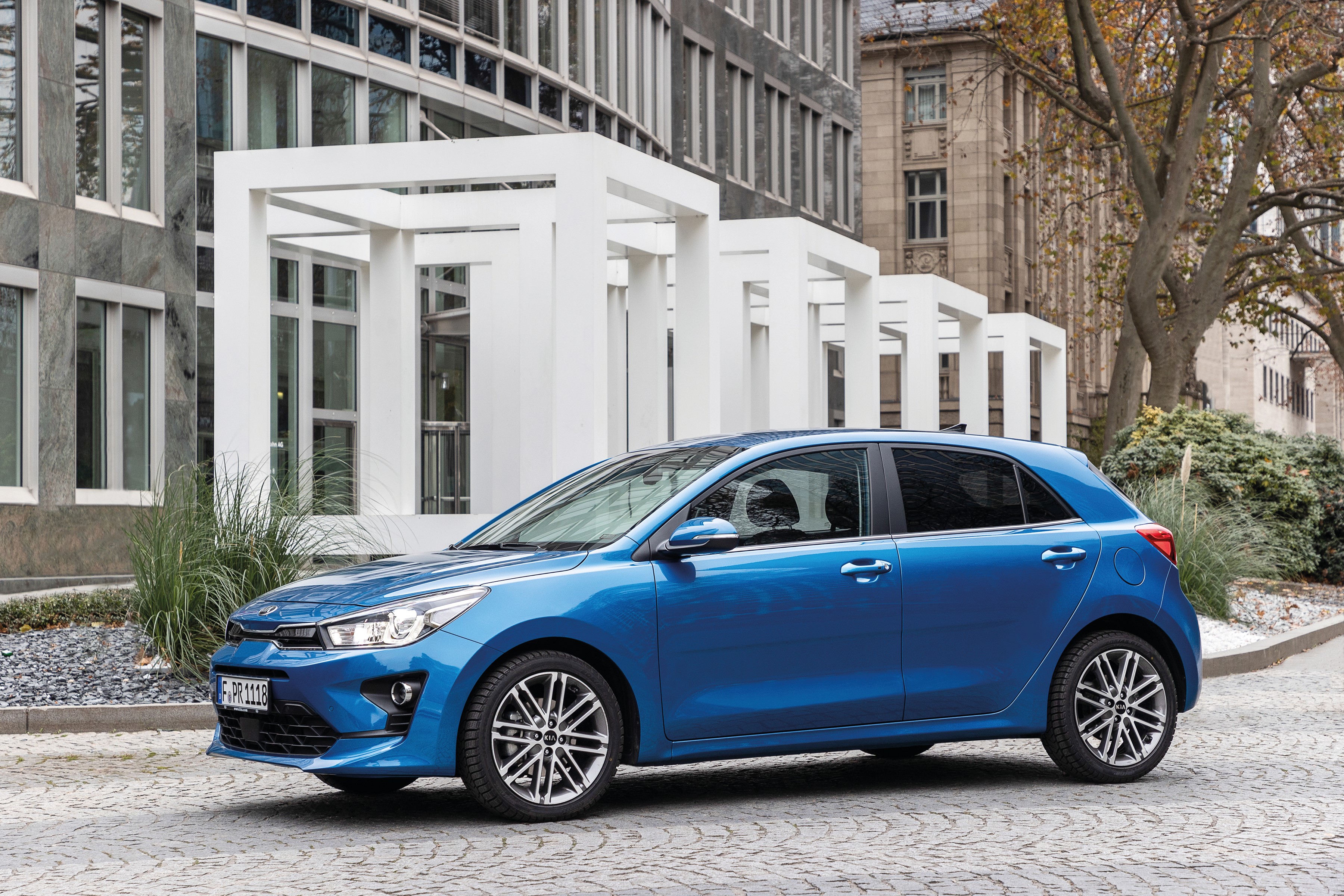 2020 Kia Rio Metallic Blue HD Wallpaper