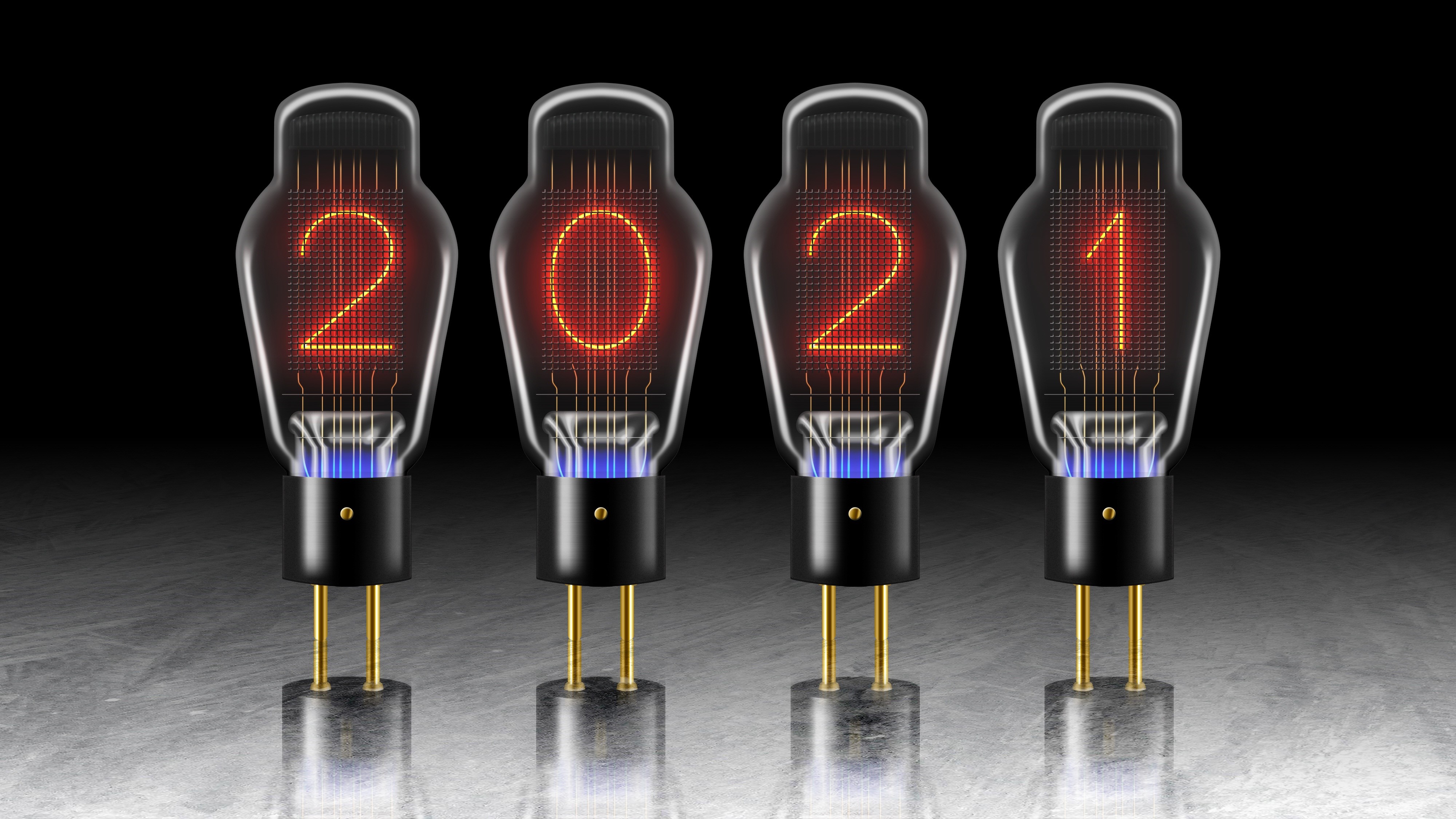 2021 Nixie Tubes HD Wallpaper