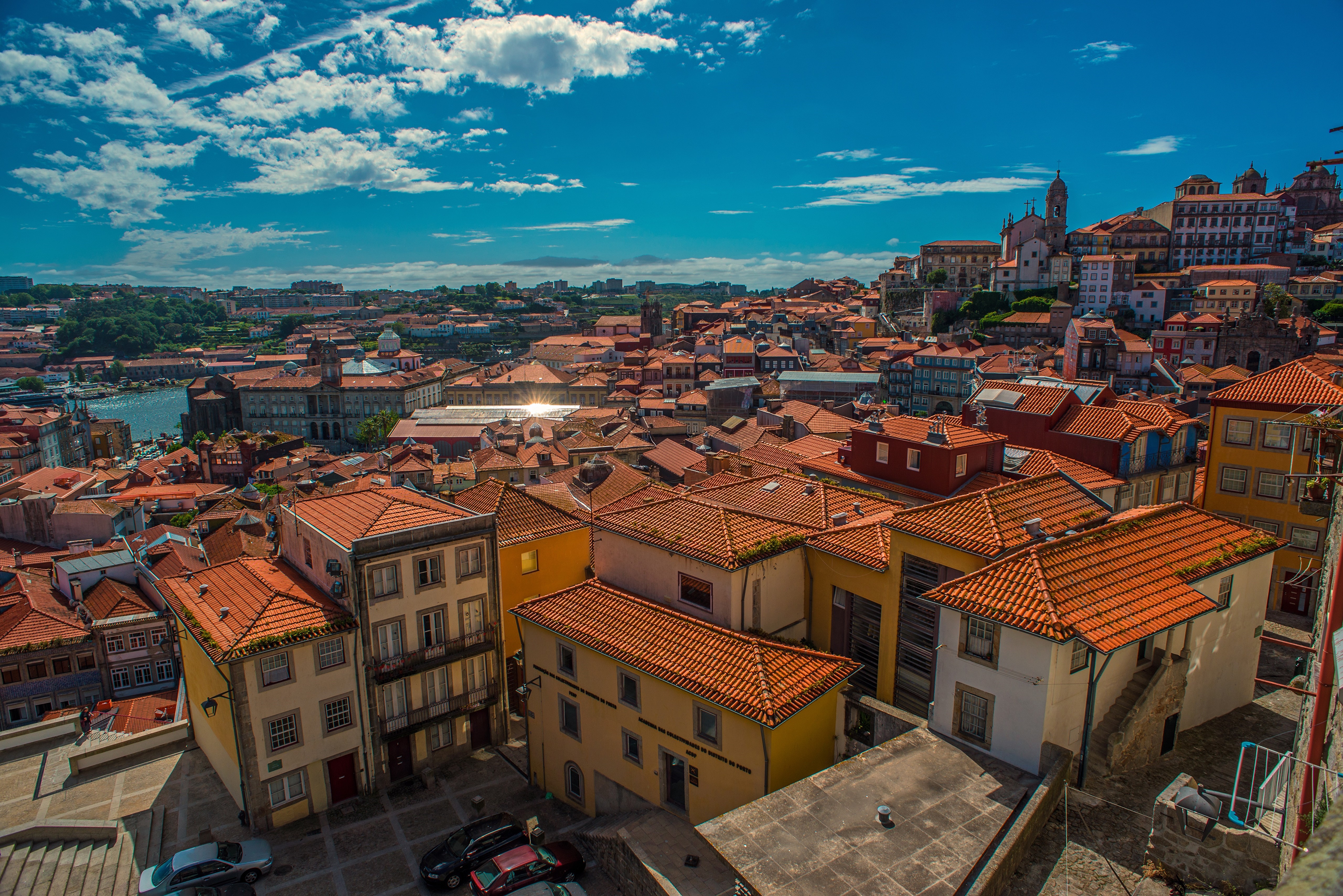 Porto, Portugal Cityscape with Red Tile Roofs HD Wallpaper
