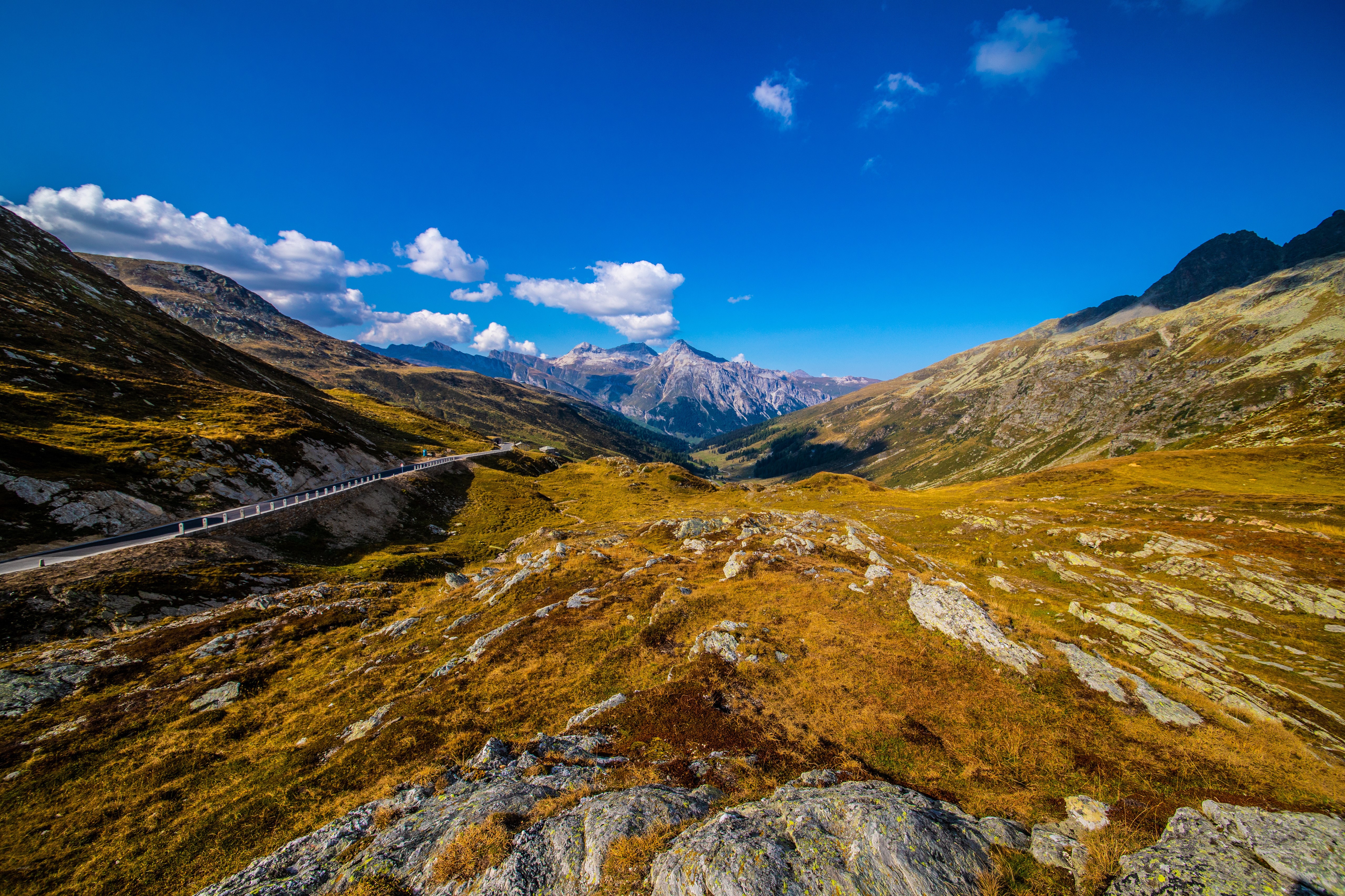 Switzerland Alps Mountains Road HD Wallpaper