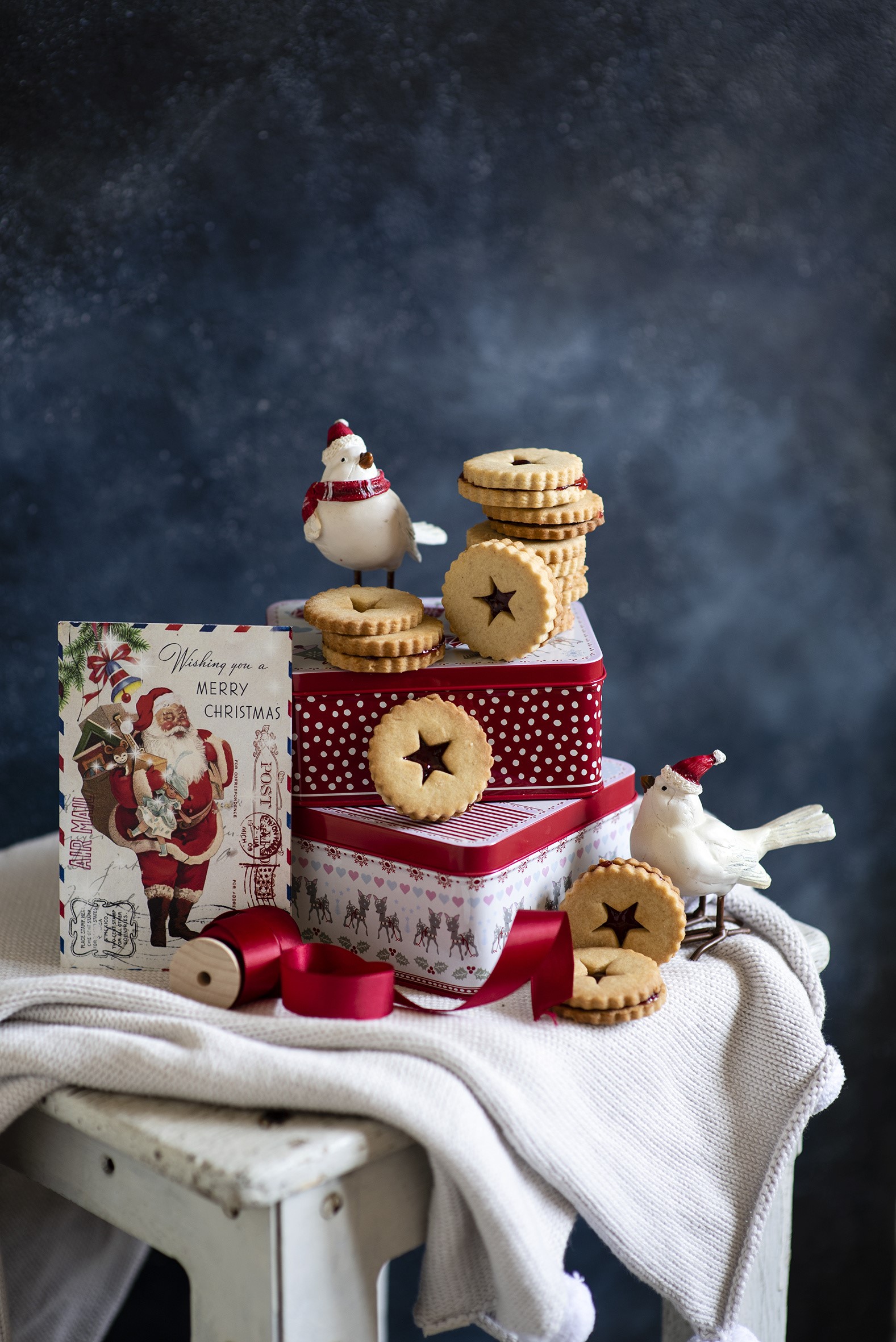 Christmas cookies and decorations with Santa card HD Phone Wallpaper