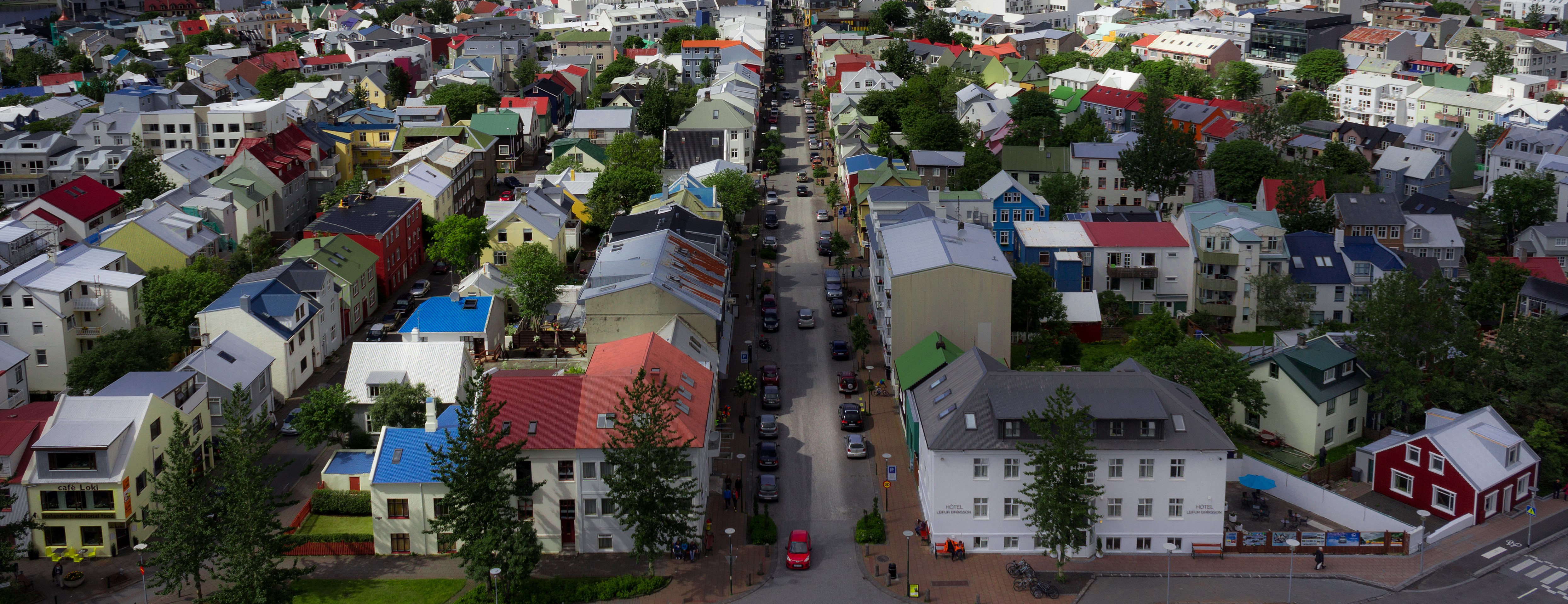 Reykjavik, Iceland: Colorful Houses and Street View HD Wallpaper