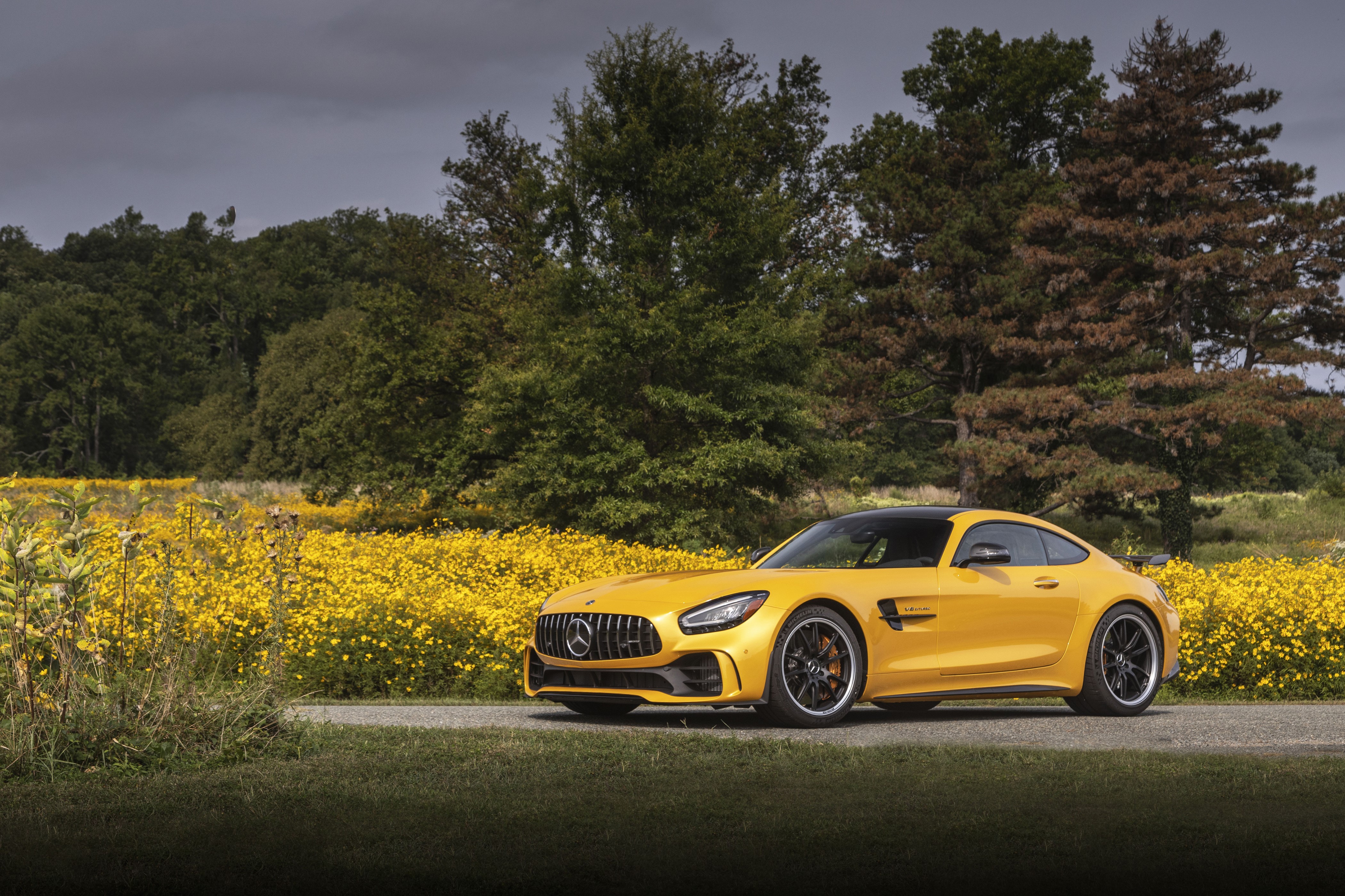 Yellow 2020 Mercedes-Benz AMG GT R HD Wallpaper