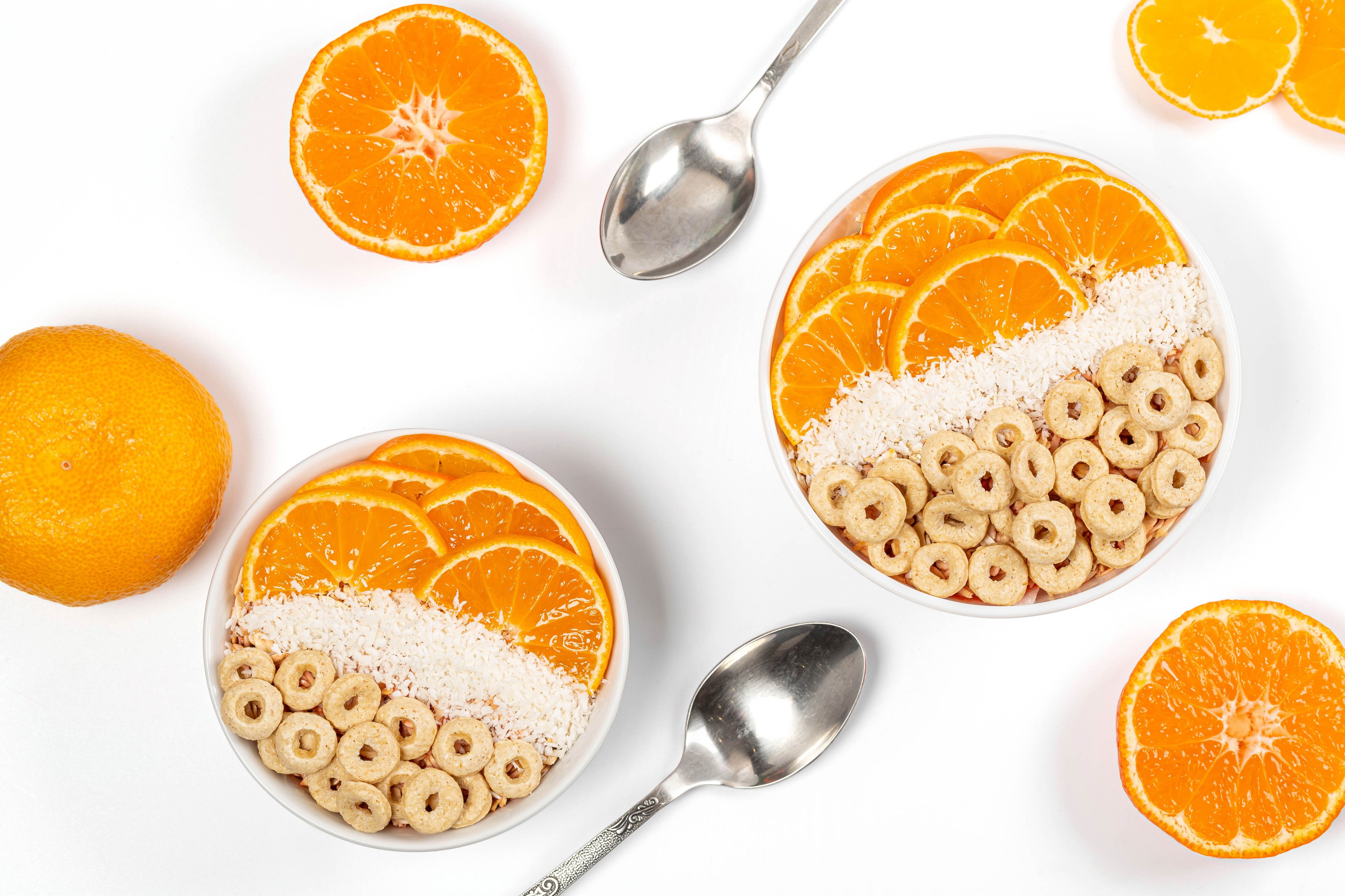 4K Oatmeal with Orange Fruit and Spoon HD Wallpaper