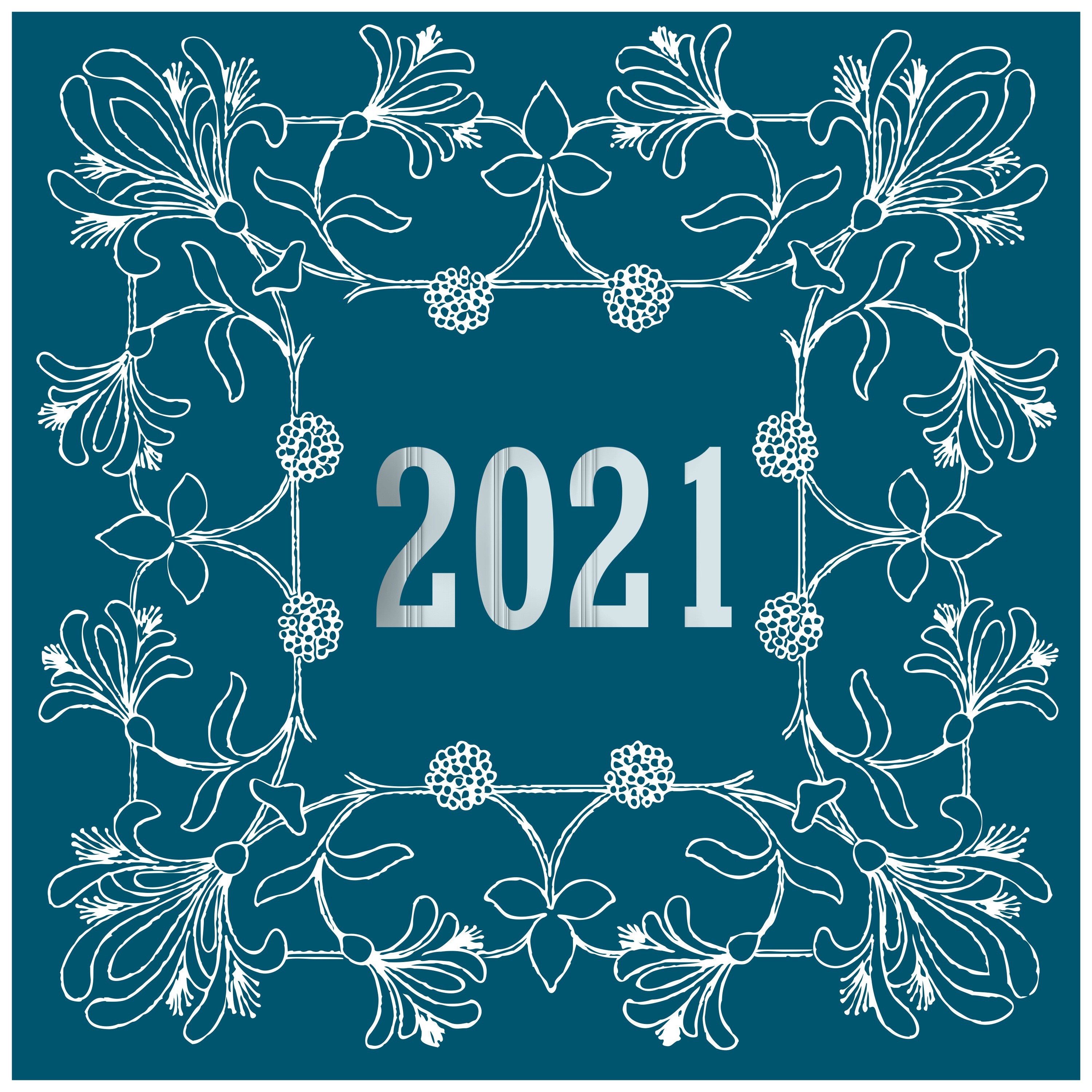 2021 floral frame HD Wallpaper