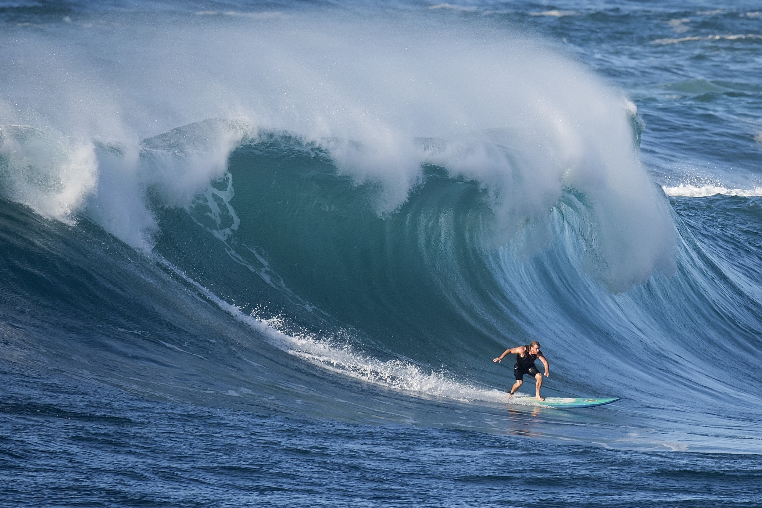 Surfer David H Yang rides a massive wave HD Wallpaper