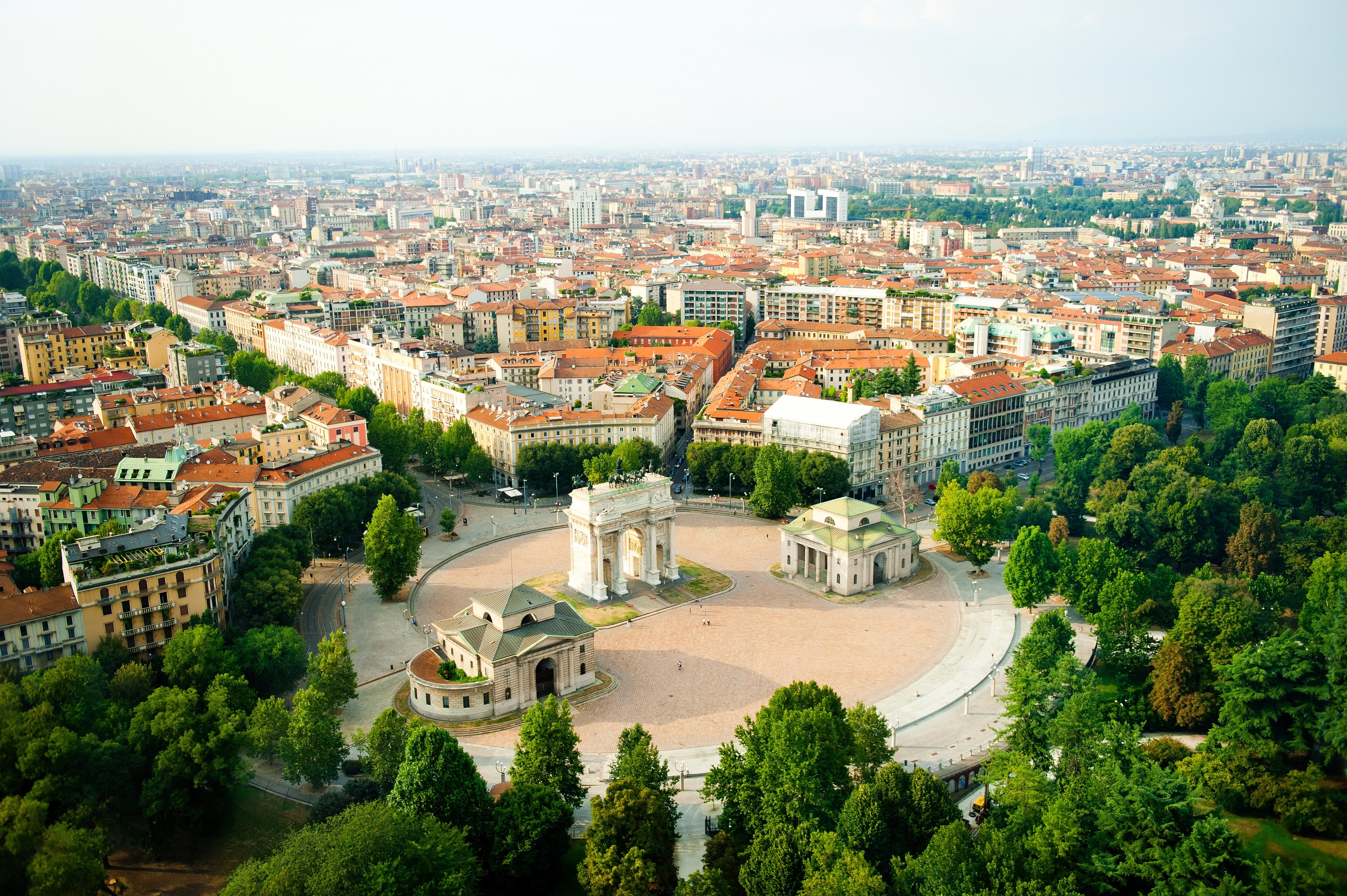 Milan, Italy: Arco della Pace and Sempione Park HD Wallpaper