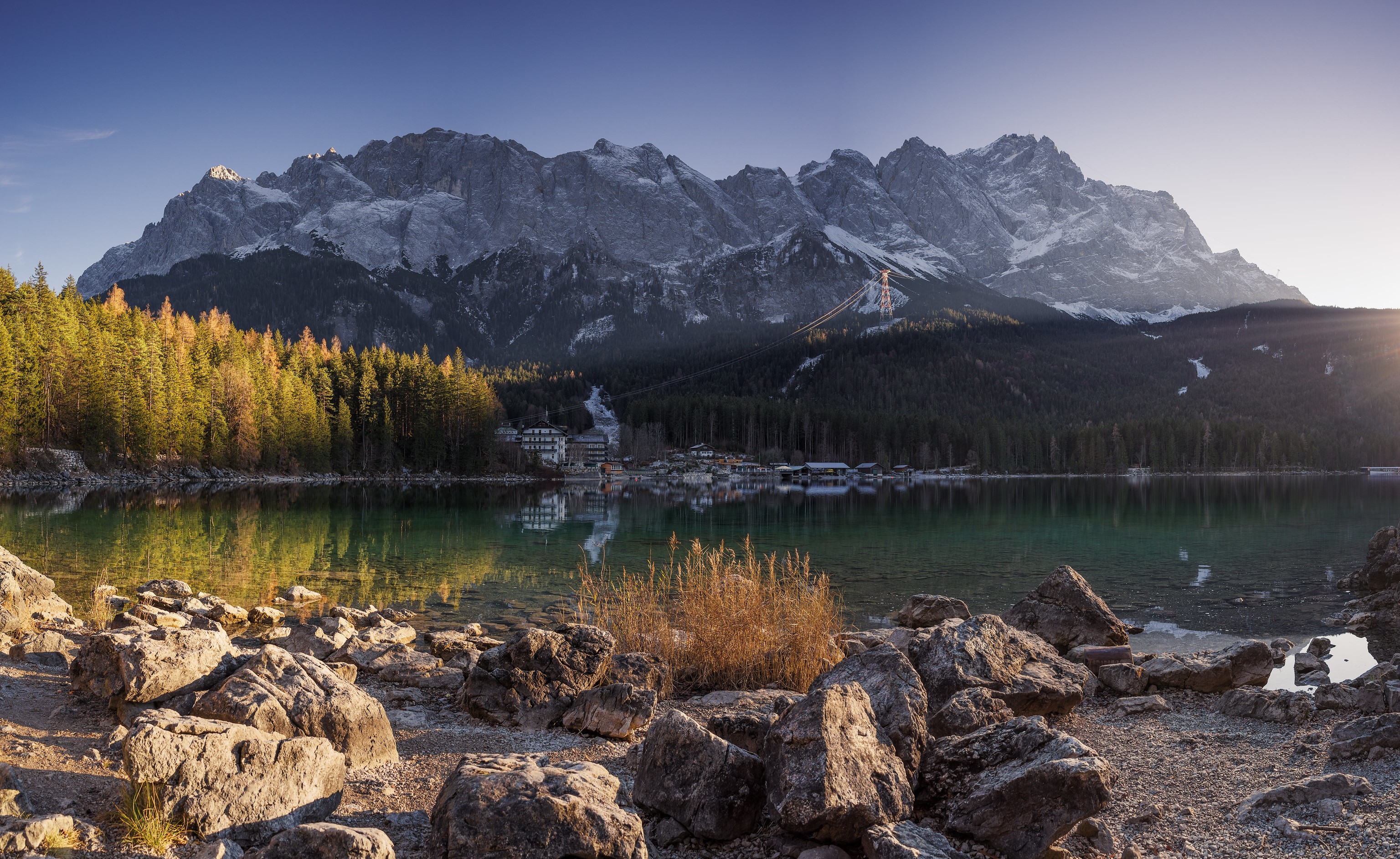 Eibsee Lake and Mountains in Bavaria, Germany HD Wallpaper