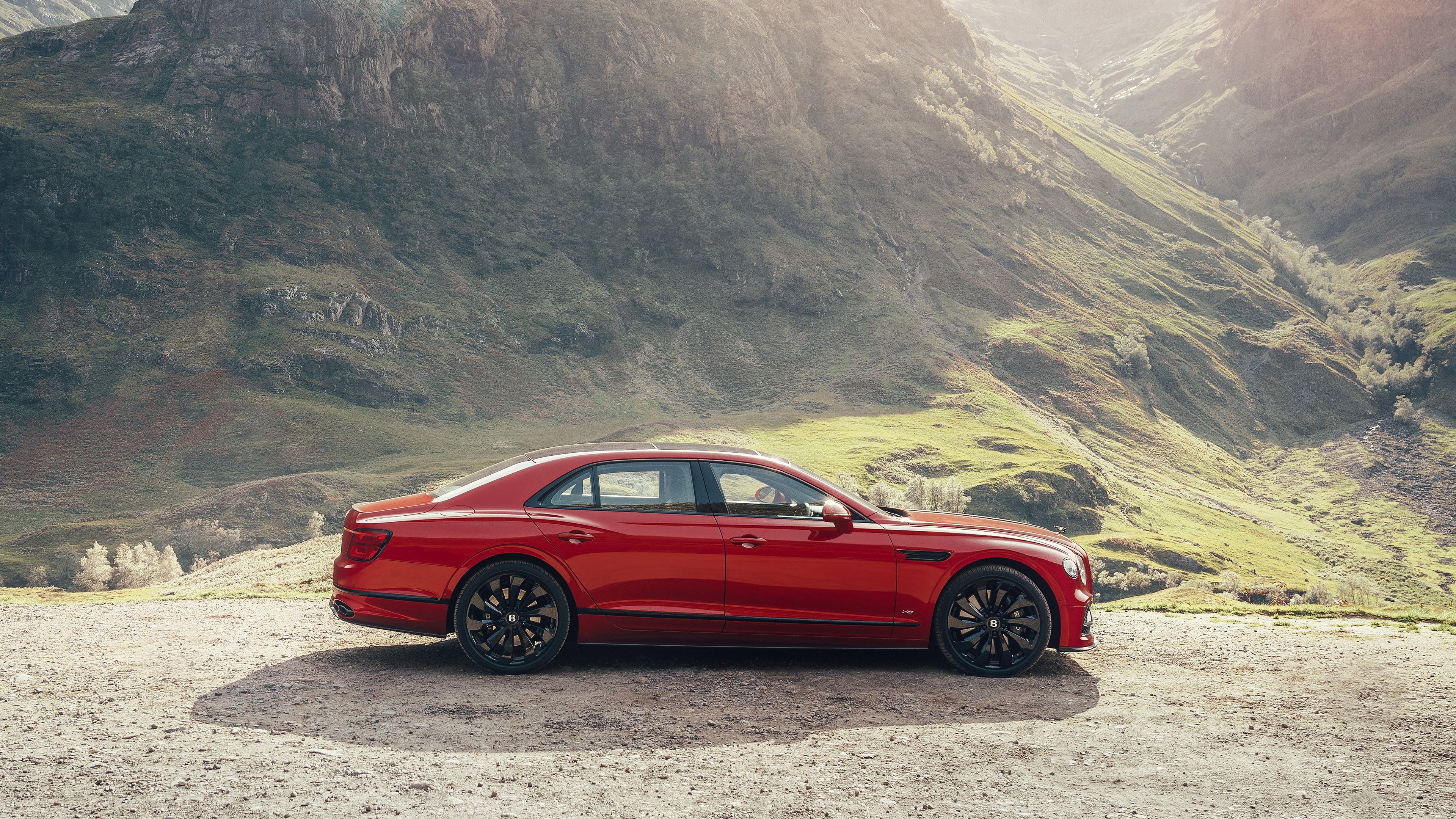 Red Bentley Flying Spur 2021 Twin Turbo HD Wallpaper