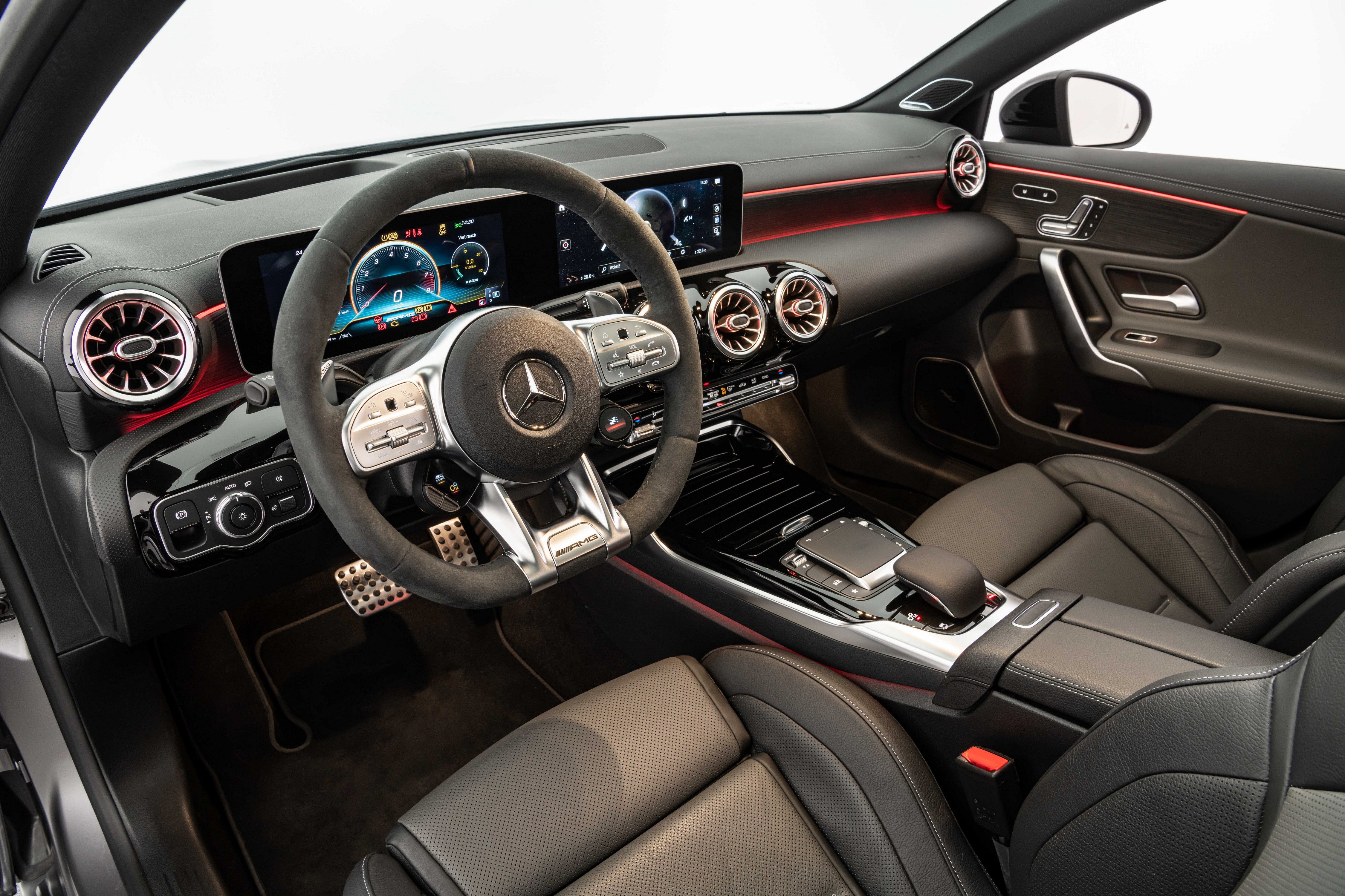 Interior of a Mercedes-AMG A45 S (W177) 2021 HD Wallpaper