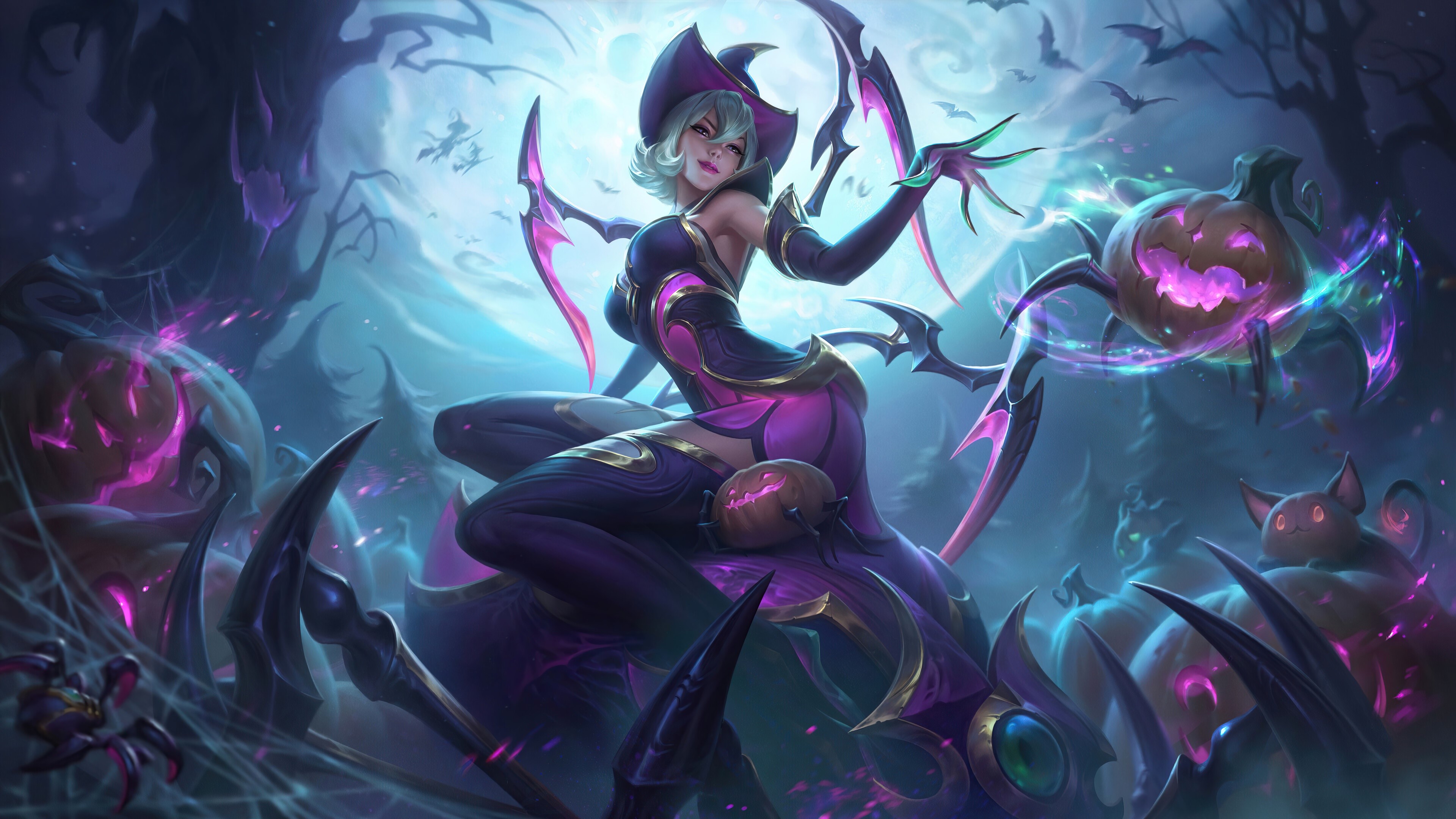 Elise from League of Legends Halloween Skin HD Wallpaper