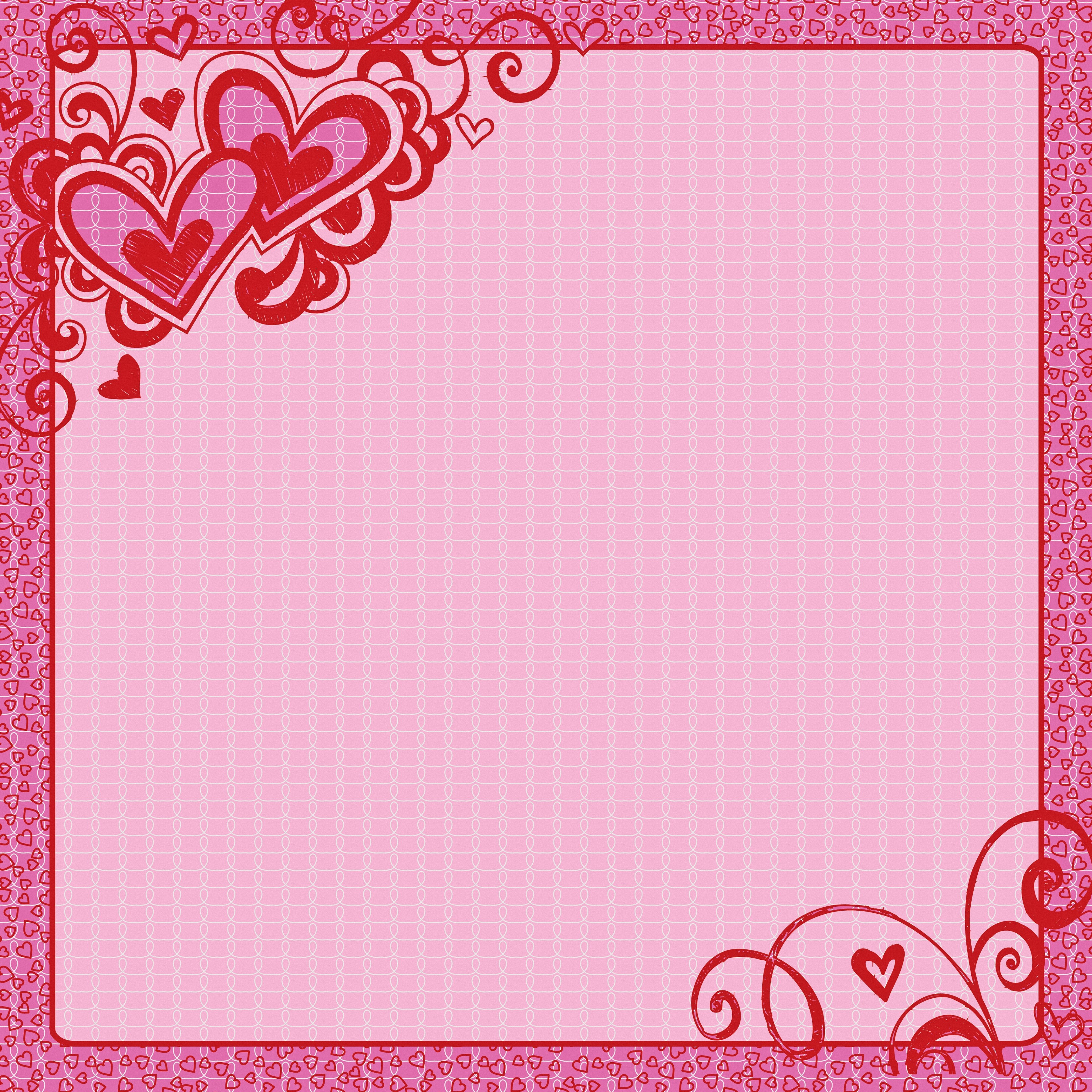Valentine's Day Pink Heart Template Greeting Card HD Wallpaper