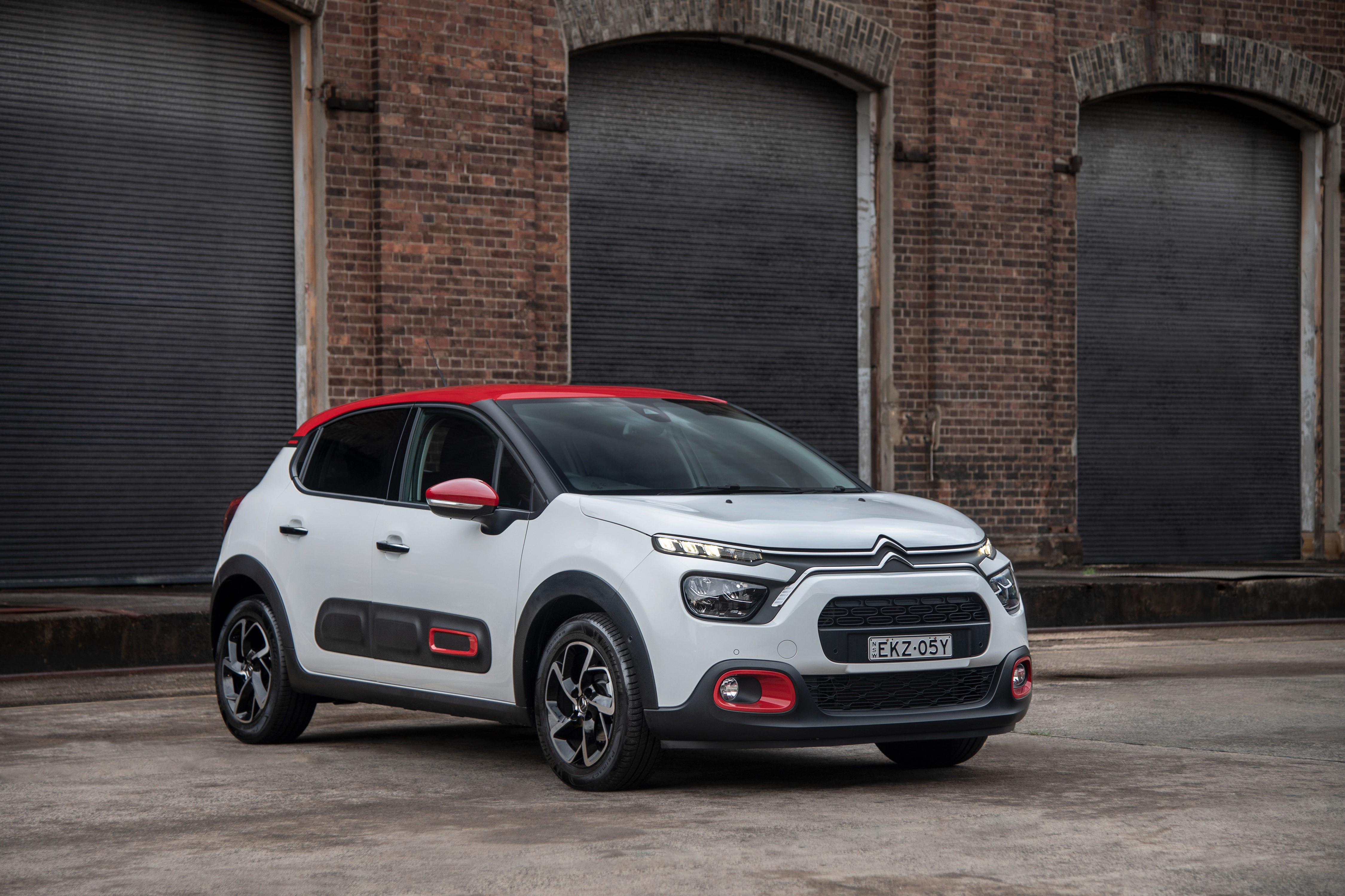 White 2021 Citroen C3 Crossover with Red Accents HD Wallpaper
