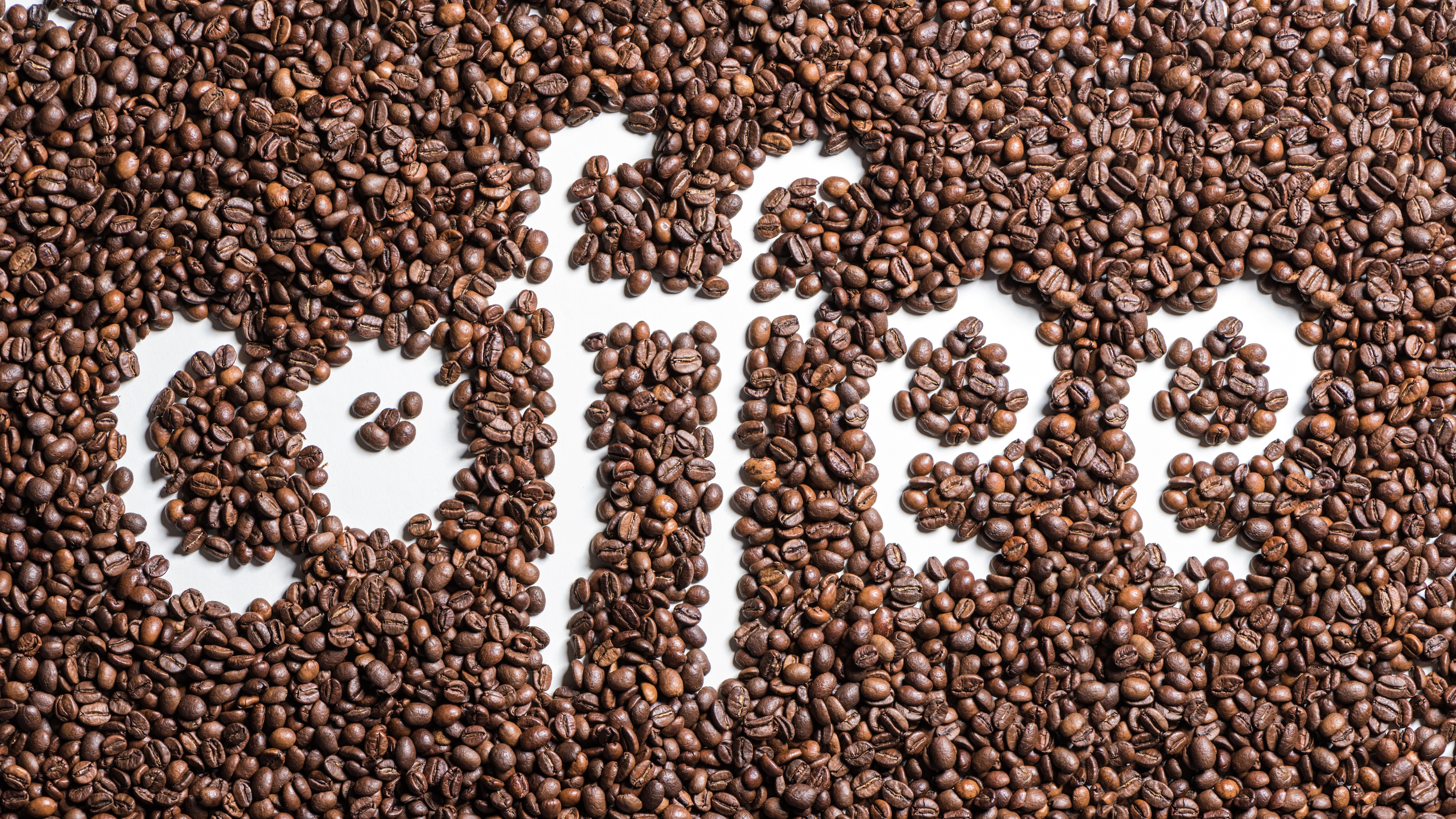 Coffee beans spelling the word Coffee HD Wallpaper