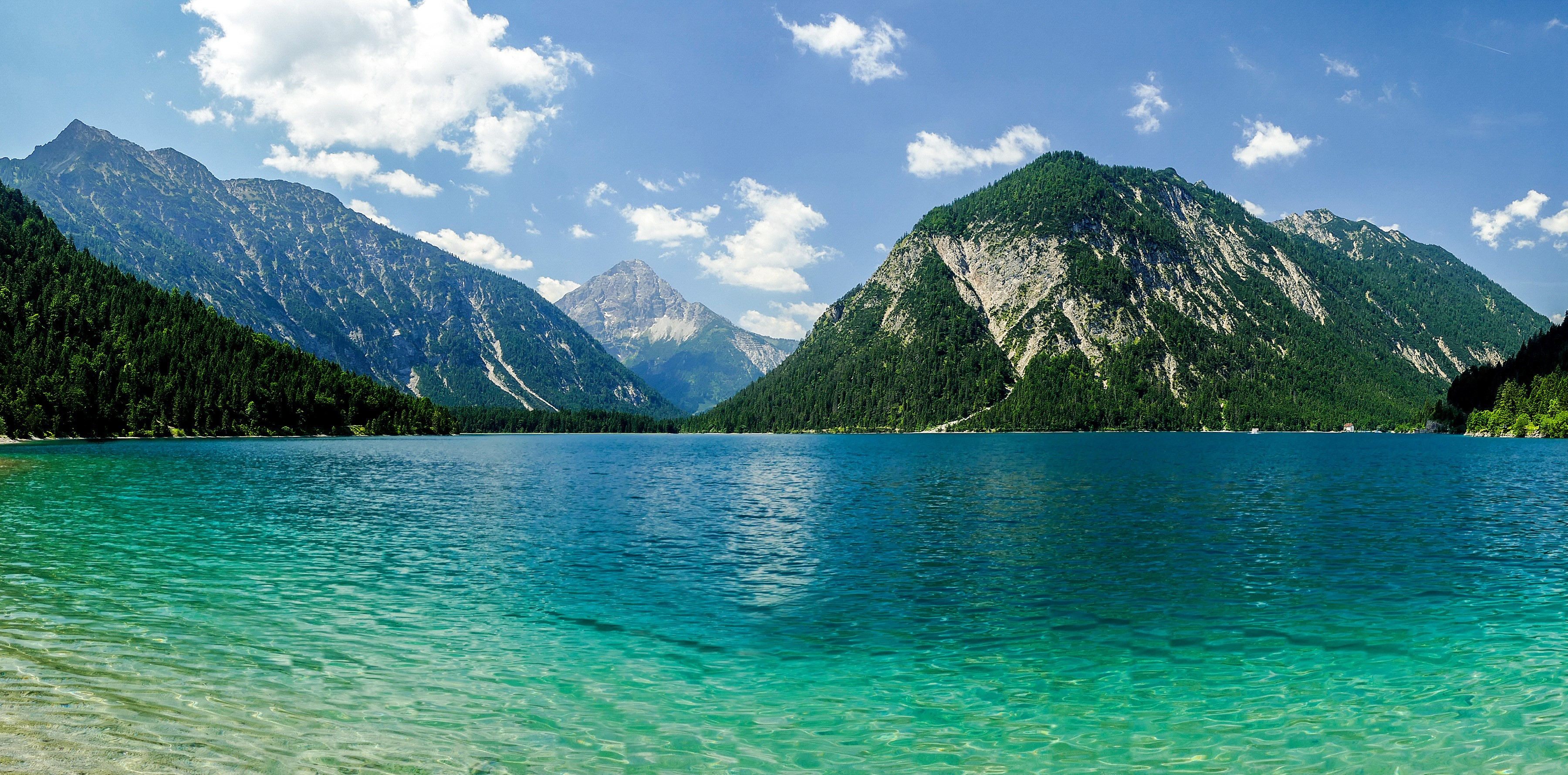 Plansee Lake and Mountains in Austria HD Wallpaper